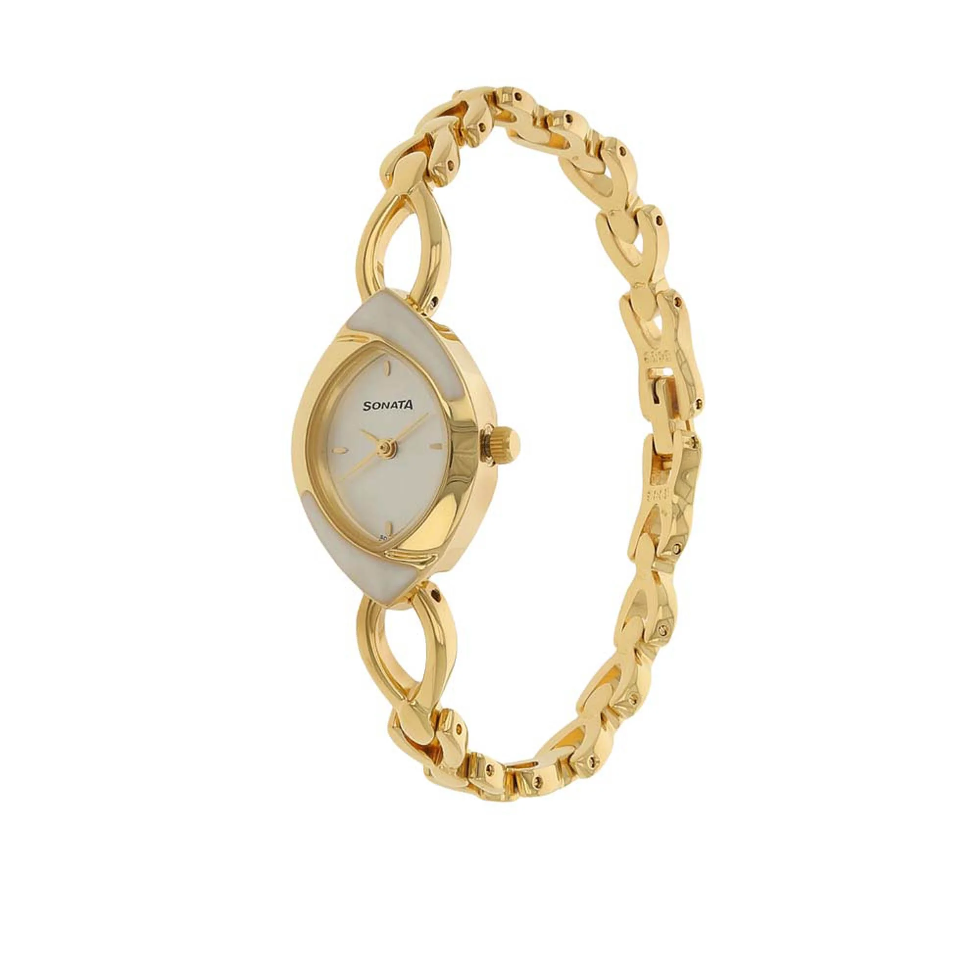 Sonata Quartz Analog White Dial Metal Strap Watch for Women - Image 2