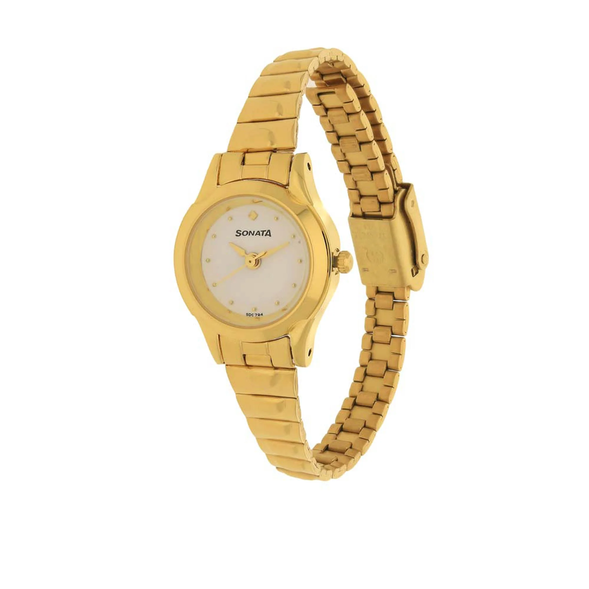 Sonata Quartz Analog White Dial Stainless Steel Strap Watch for Women - Image 2