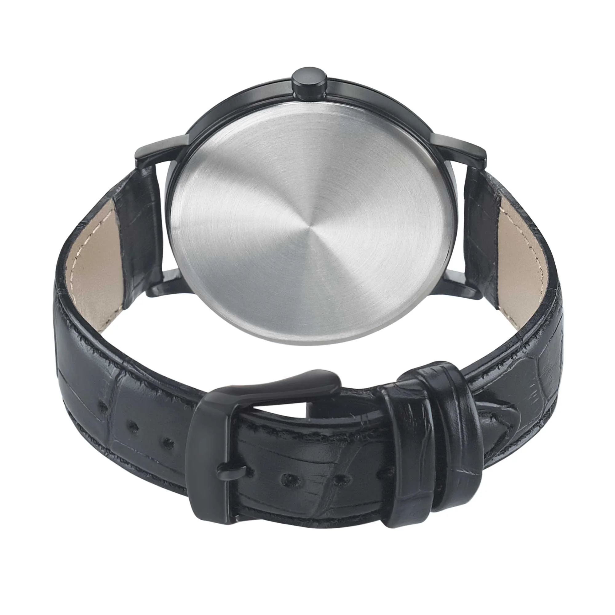 Sonata Quartz Analog with Date Black Dial Leather Strap Watch for Men - Image 4