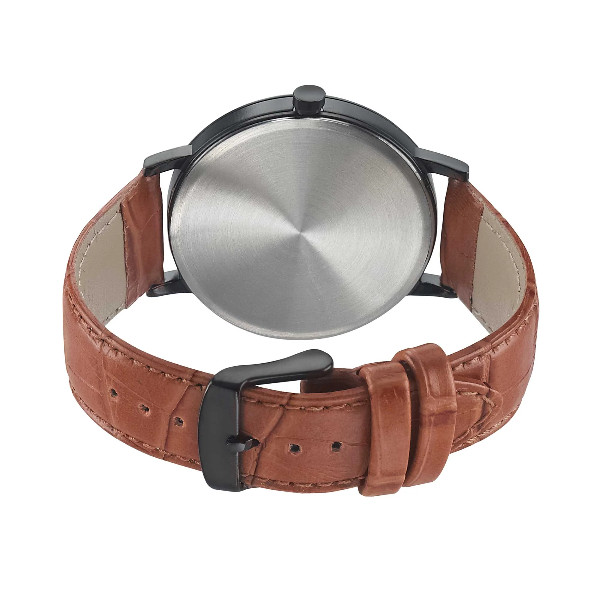 Sonata Quartz Analog with Date Black Dial Leather Strap Watch for Men - Image 4