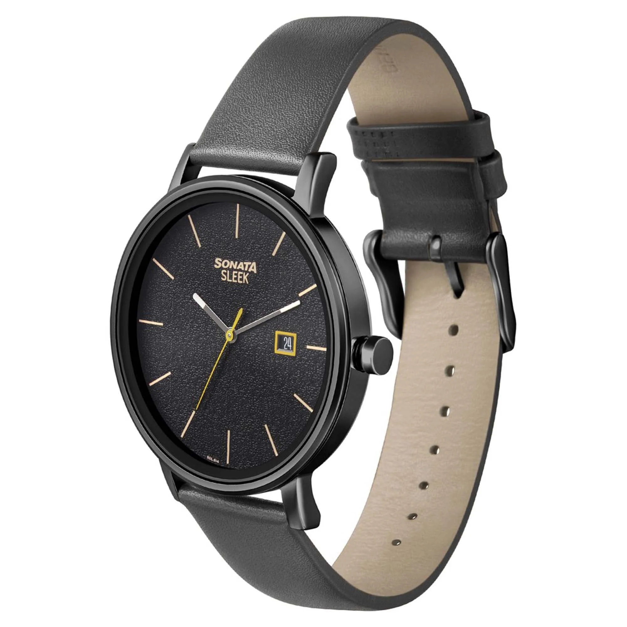 Sonata Quartz Analog with Date Leather Strap Watch for Men - Image 2