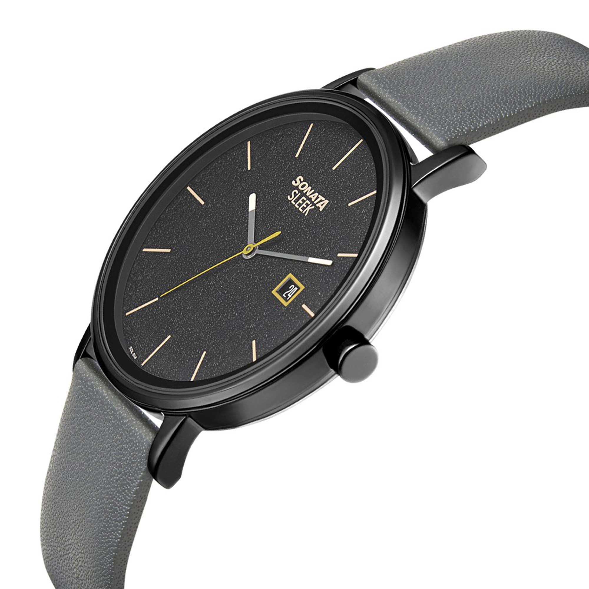 Sonata Quartz Analog with Date Leather Strap Watch for Men - Image 3