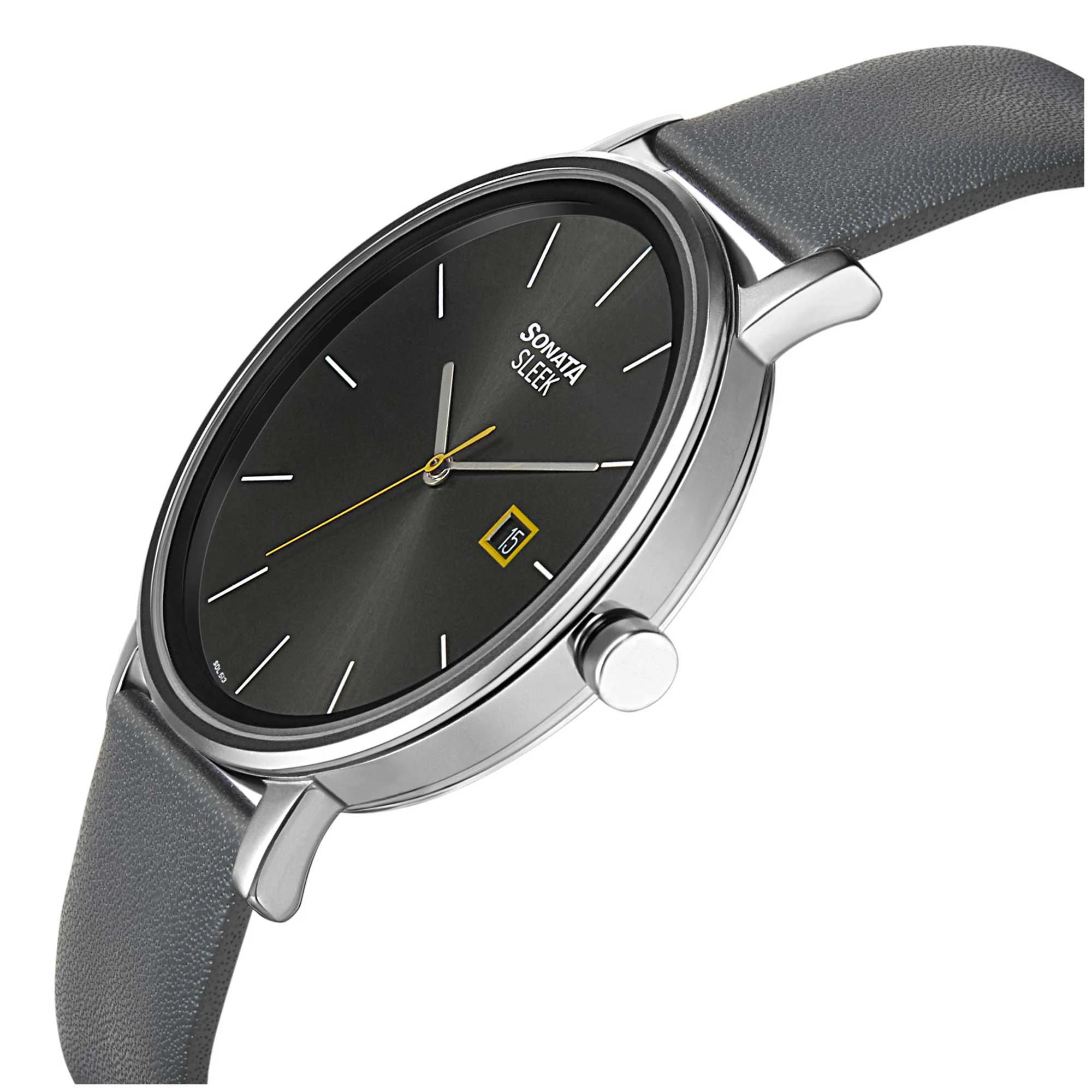 Sonata Quartz Analog with Date Leather Strap Watch for Men - Image 2