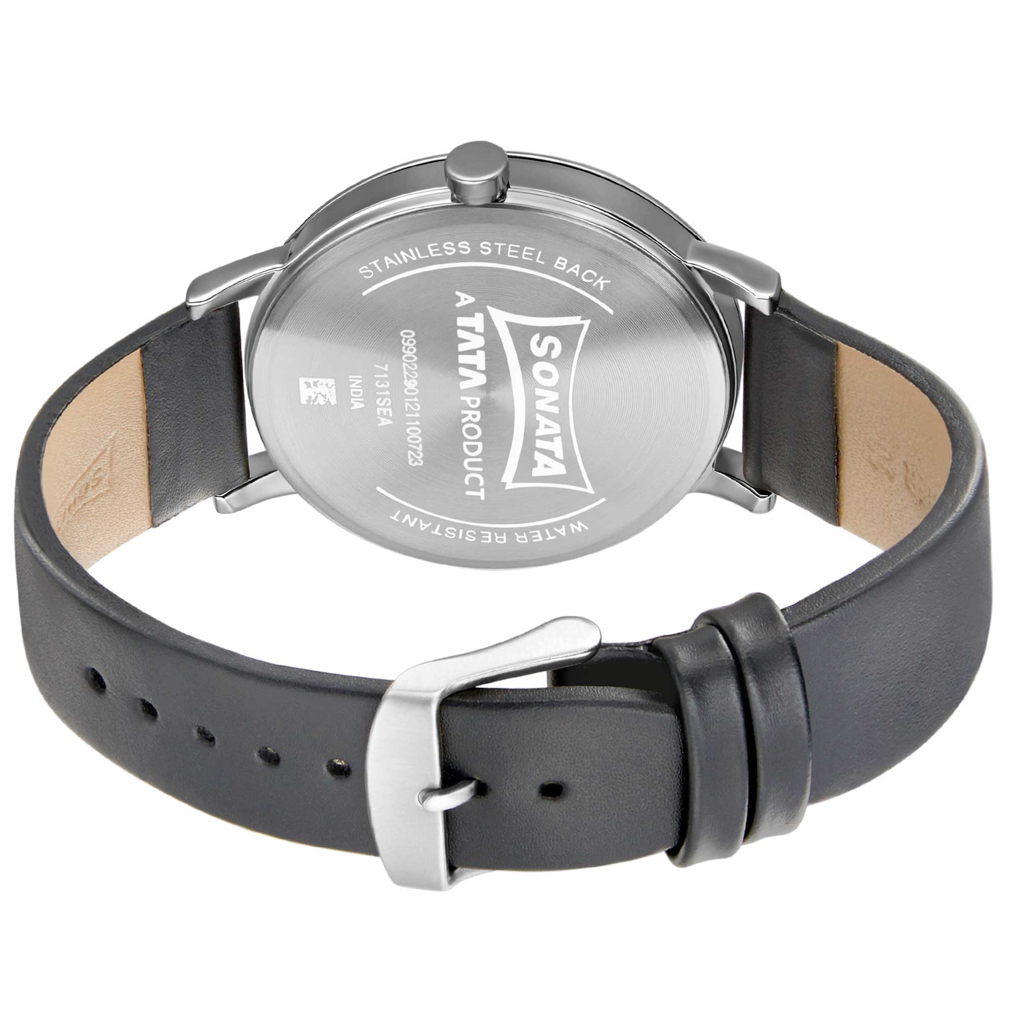 Sonata Quartz Analog with Date Leather Strap Watch for Men - Image 3