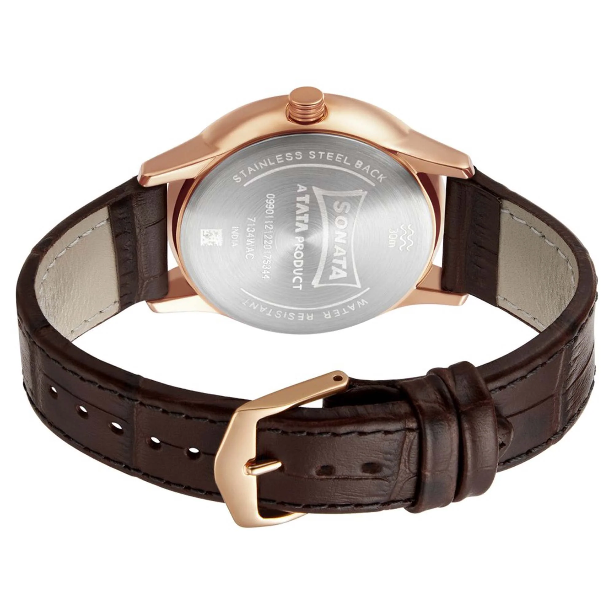 Sonata Quartz Analog with Date Leather Strap Watch for Men - Image 4