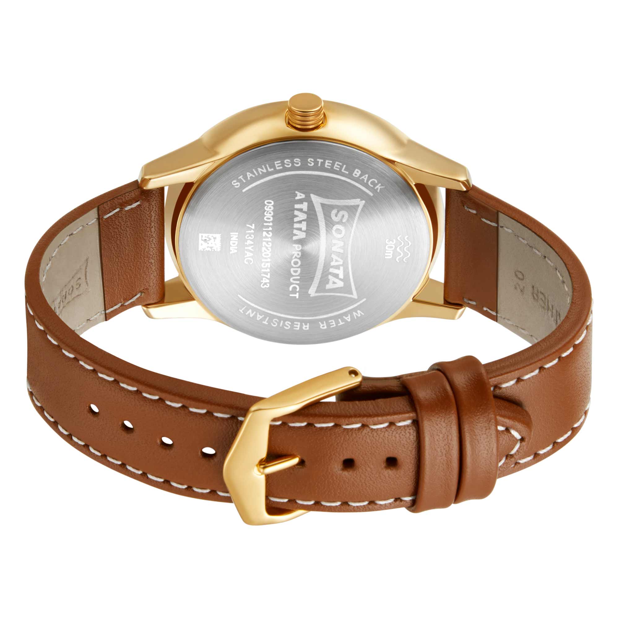 Sonata Quartz Analog with Date Leather Strap Watch for Men - Image 4