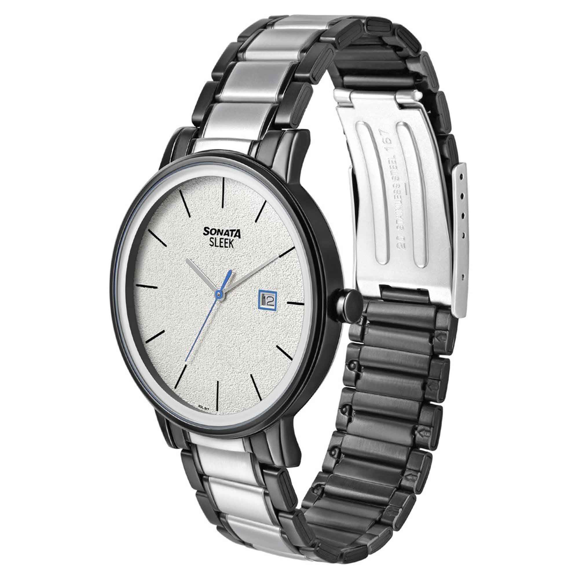 Sonata Quartz Analog with Date Stainless Steel Strap Watch for Men - Image 2