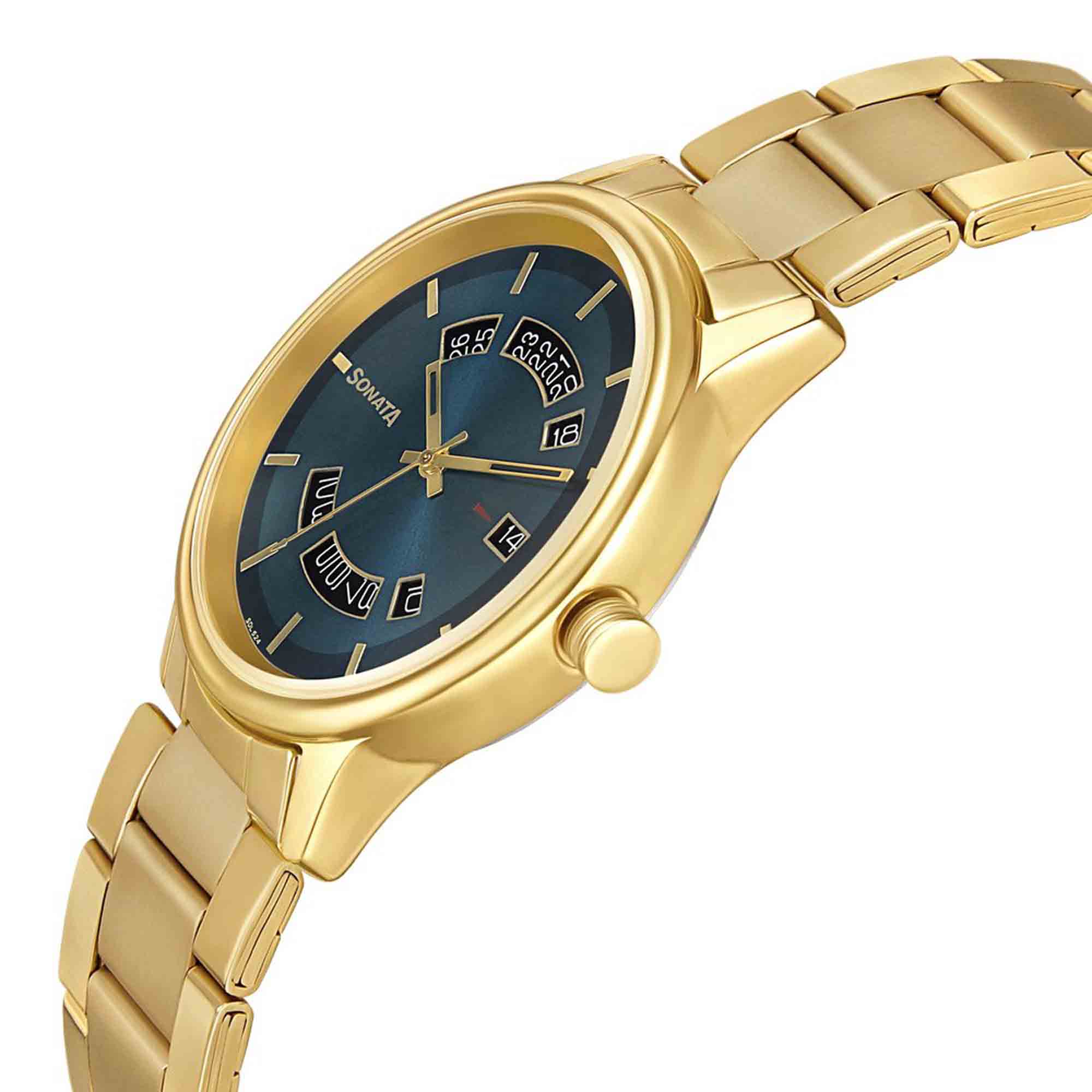 Sonata Quartz Analog with Date Stainless Steel Strap Watch for Men - Image 3
