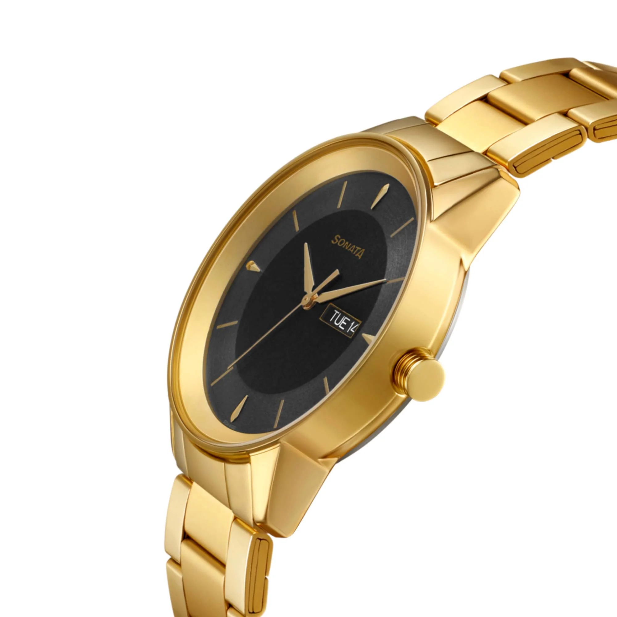 Sonata Quartz Analog with Day and Date Grey Dial Stainless Steel Strap Watch for Men - Image 3
