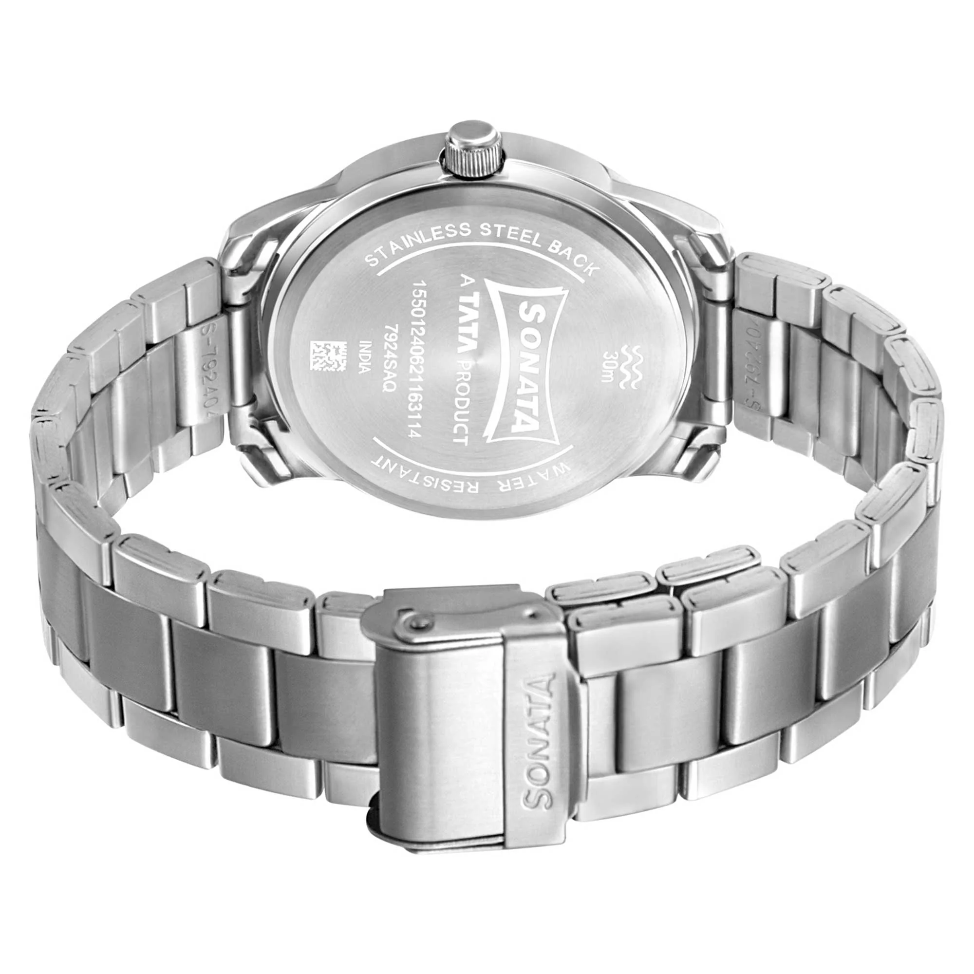 Sonata Quartz Analog with Day and Date Silver Dial Stainless Steel Strap Watch for Men - Image 4