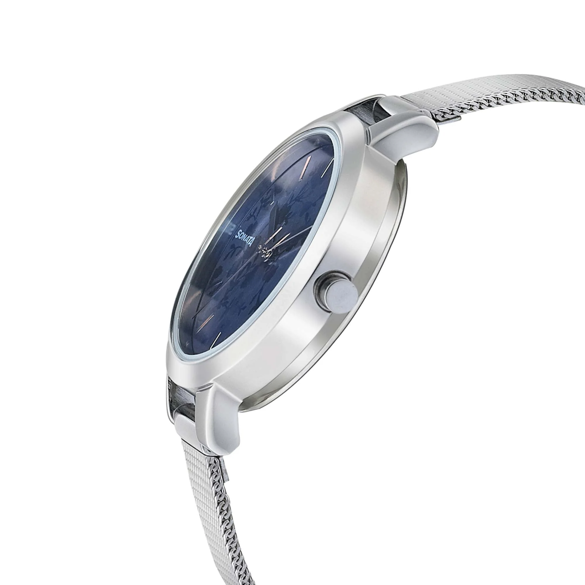 Sonata Silver Lining Blue Dial Women Watch With Stainless Steel Strap - Image 3