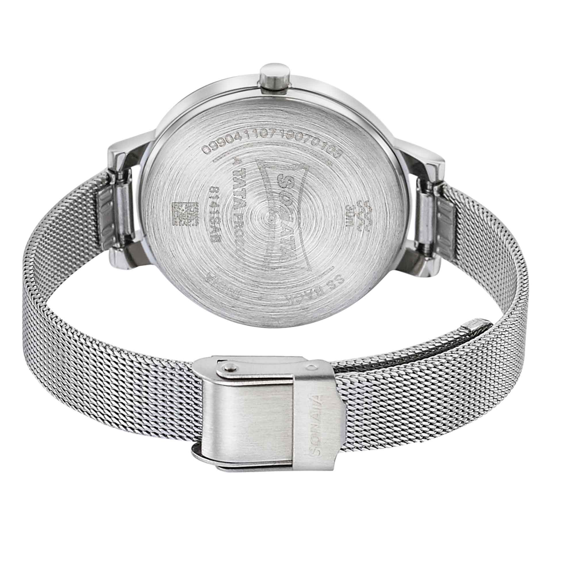 Sonata Silver Lining Blue Dial Women Watch With Stainless Steel Strap - Image 4