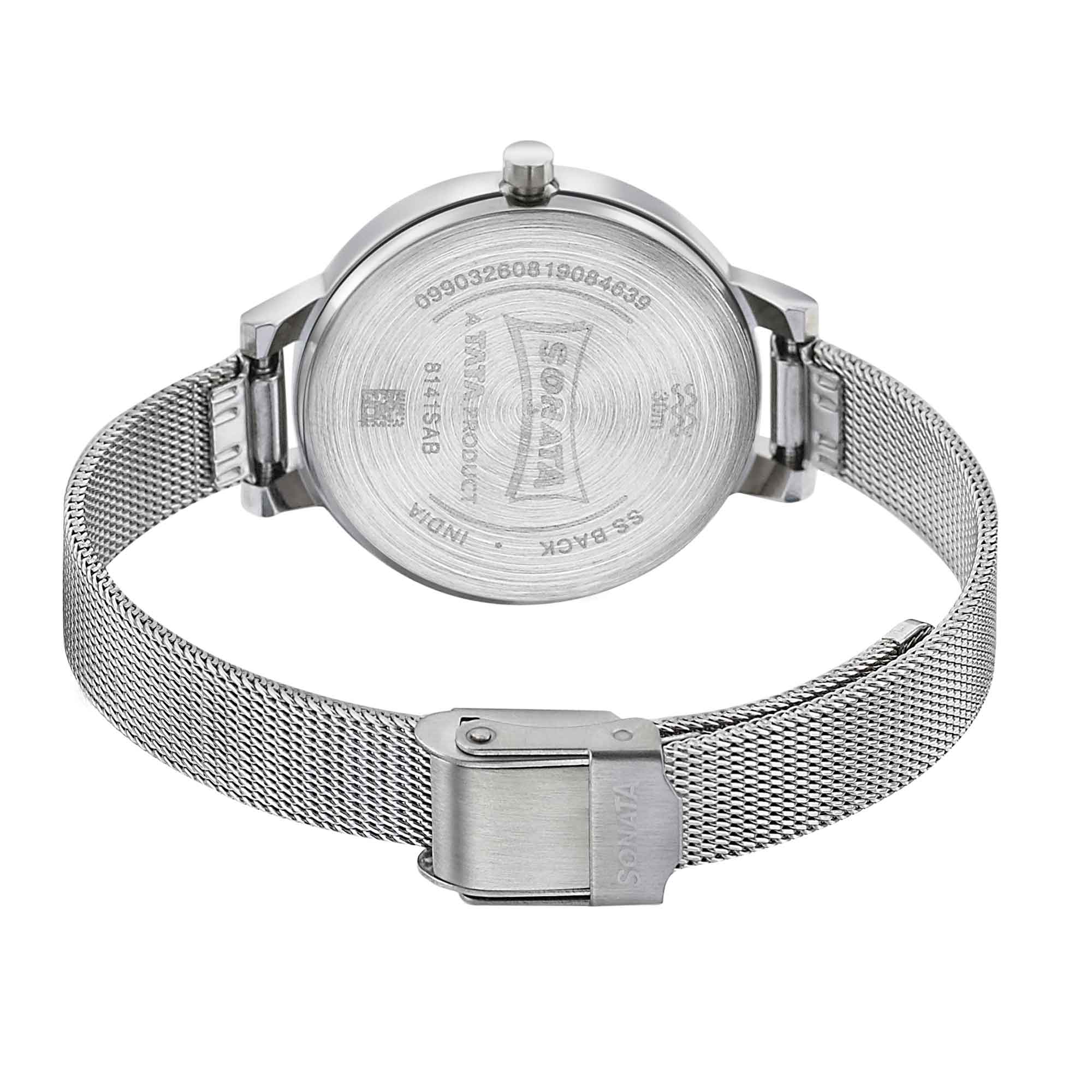 Sonata Silver Lining Pink Dial Women Watch With Stainless Steel Strap - Image 4