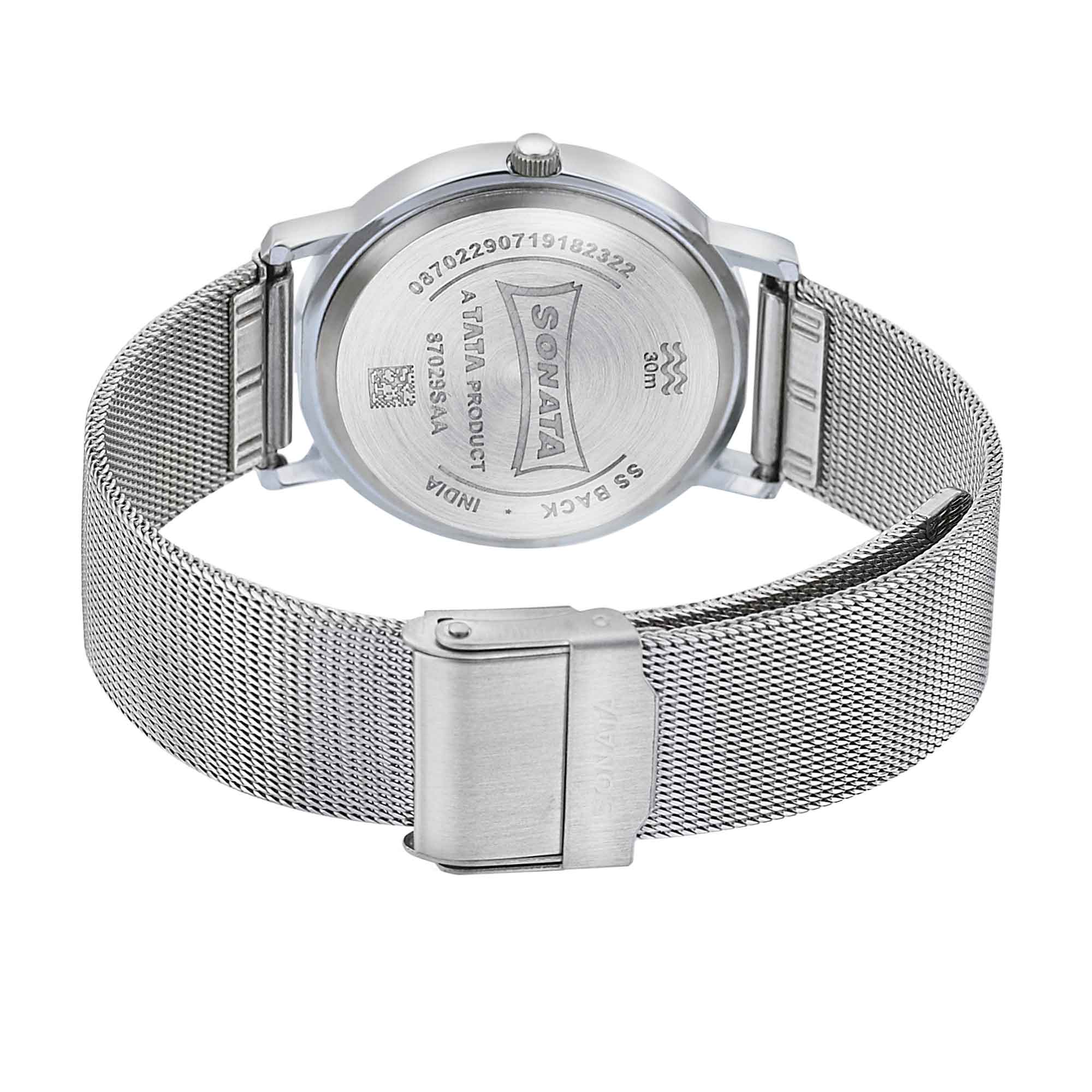 Sonata Silver Lining Silver Dial Women Watch With Stainless Steel Strap - Image 4