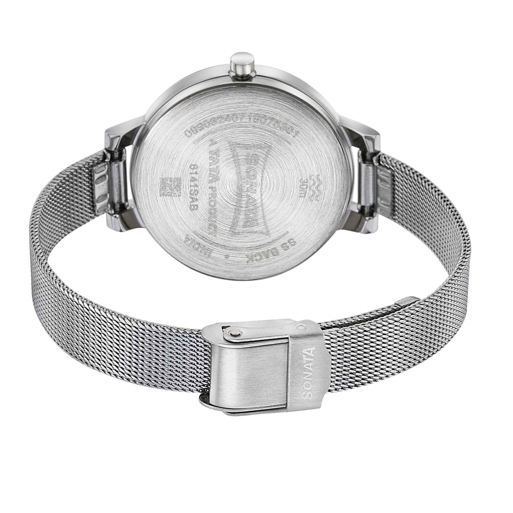 Sonata Silver Lining White Dial Women Watch With Stainless Steel Strap - Image 4