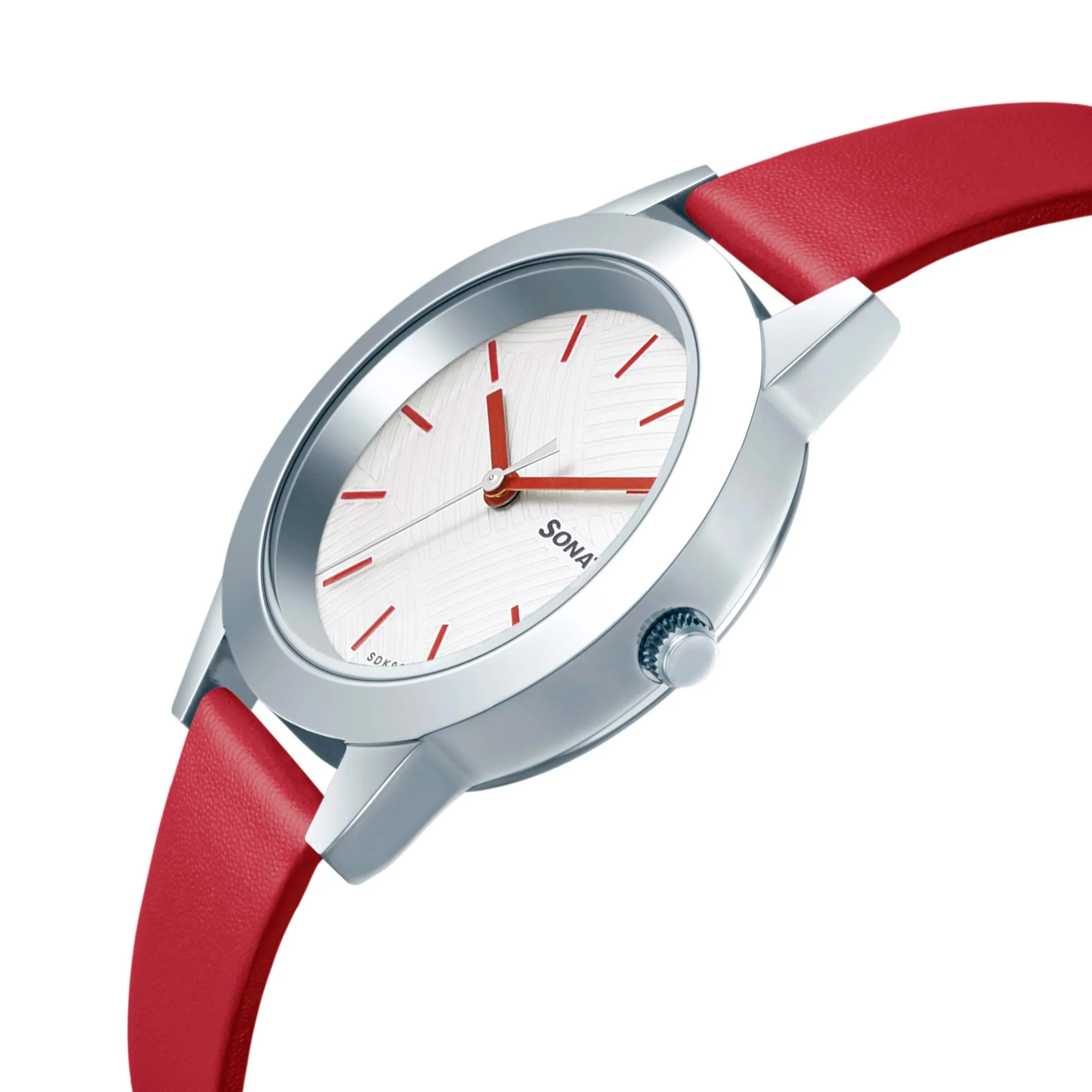 Sonata Splash White Dial Women Watch With Leather Strap - Image 3