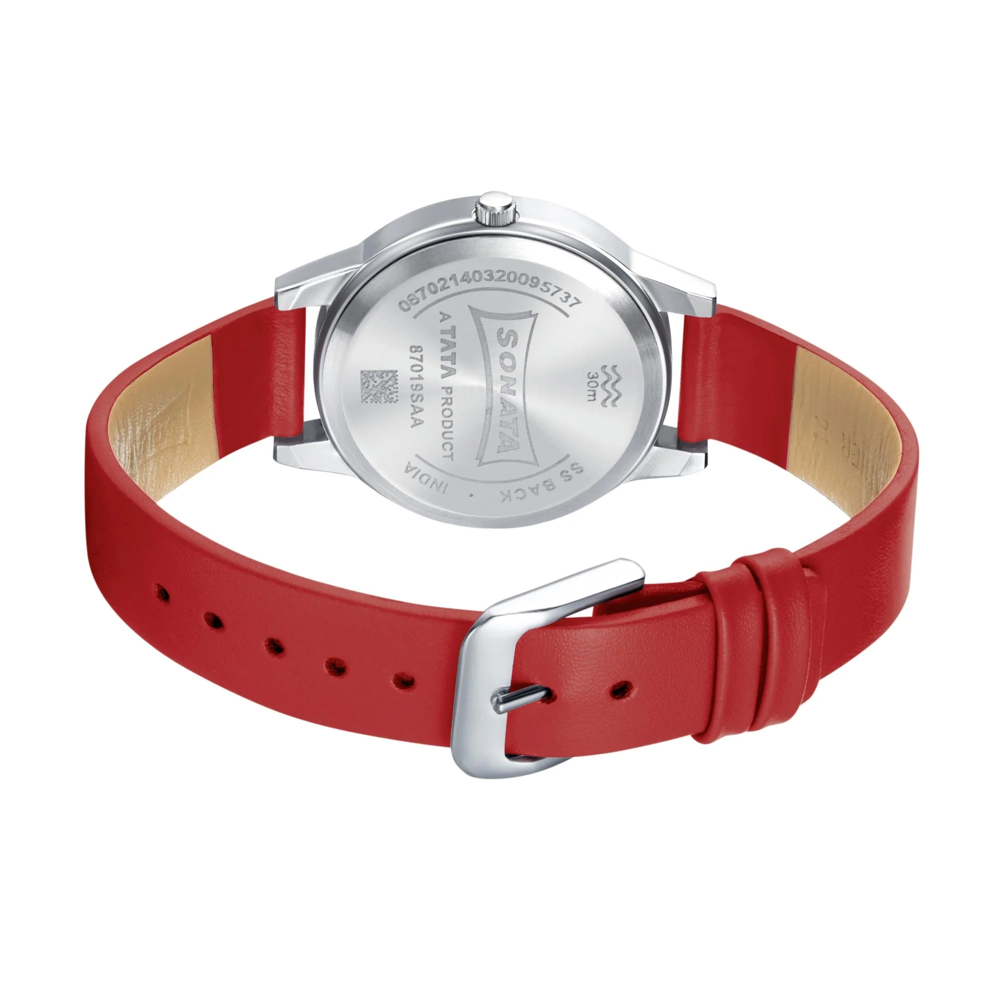 Sonata Splash White Dial Women Watch With Leather Strap - Image 4