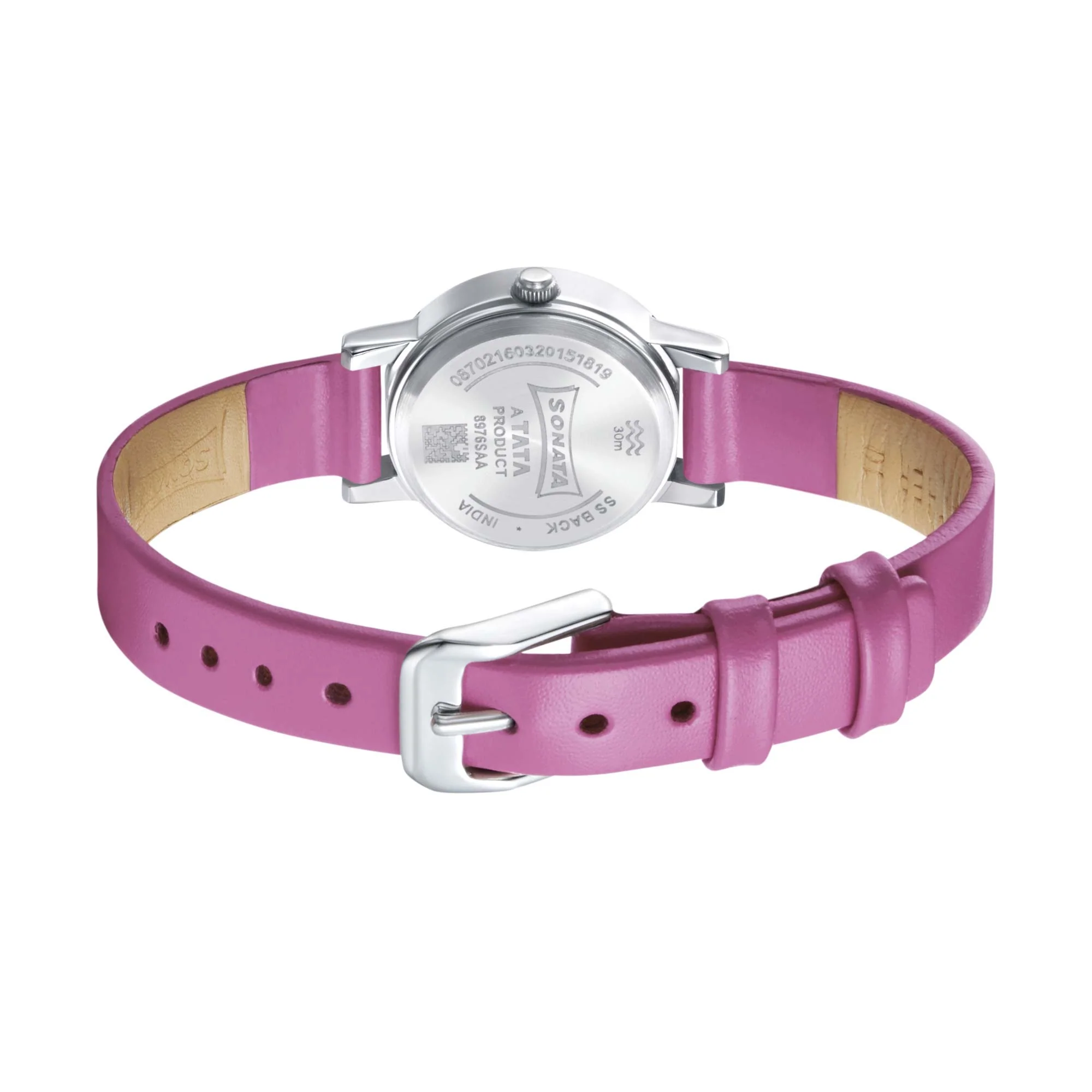 Sonata Splash White Dial Women Watch With Leather Strap - Image 4