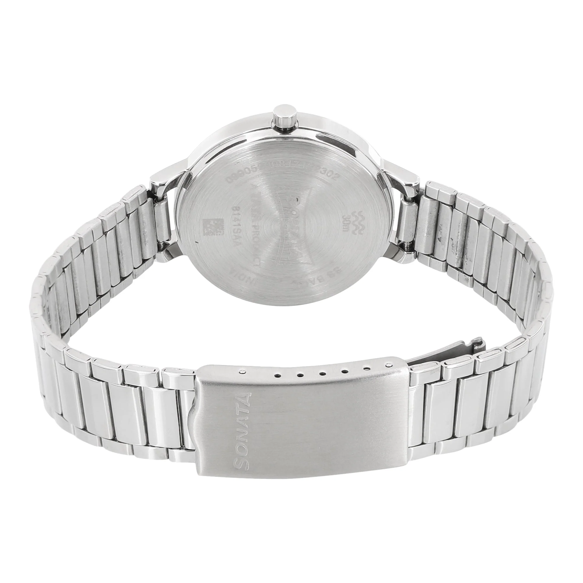Sonata Steel Daisies Blue Dial Women Watch With Stainless Steel Strap - Image 4