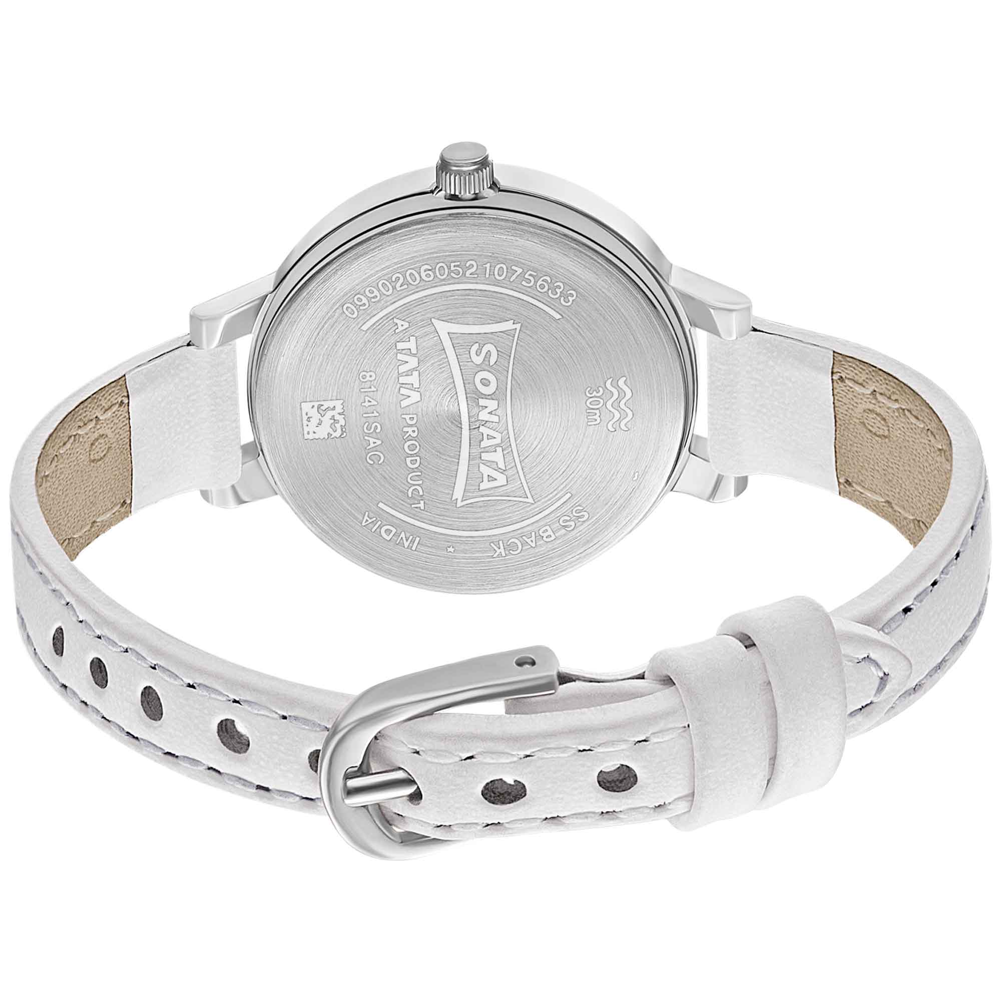 Sonata Unveil Blue Dial Women Watch With Leather Strap - Image 3