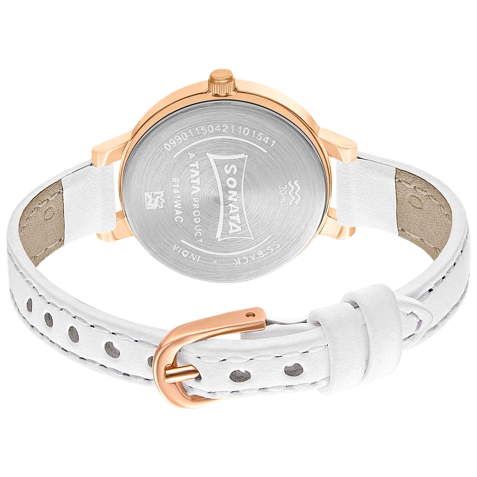 Sonata Unveil Quartz Multifunction Leather Strap Watch for Women - Image 3