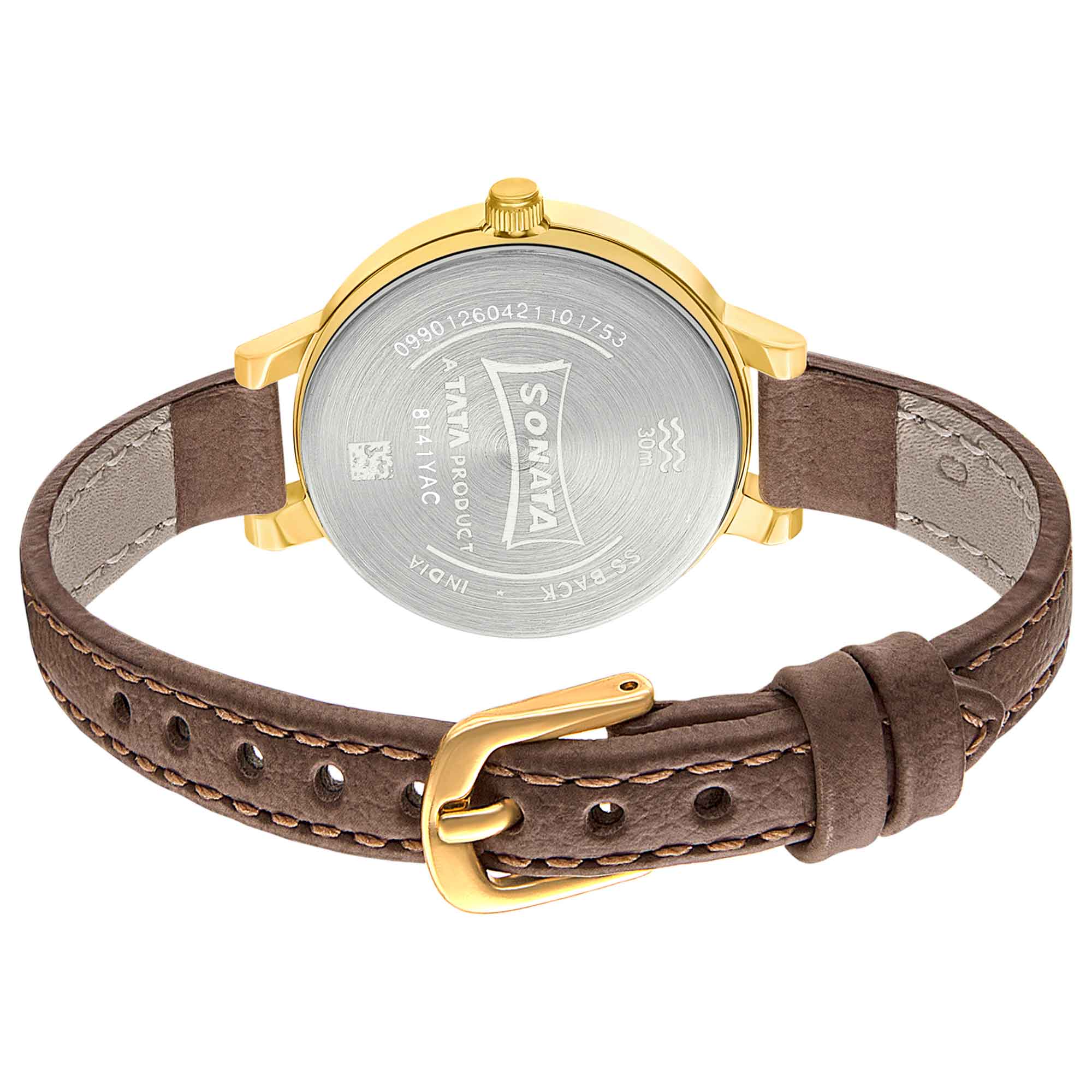 Sonata Unveil Quartz Multifunction Leather Strap Watch for Women - Image 3