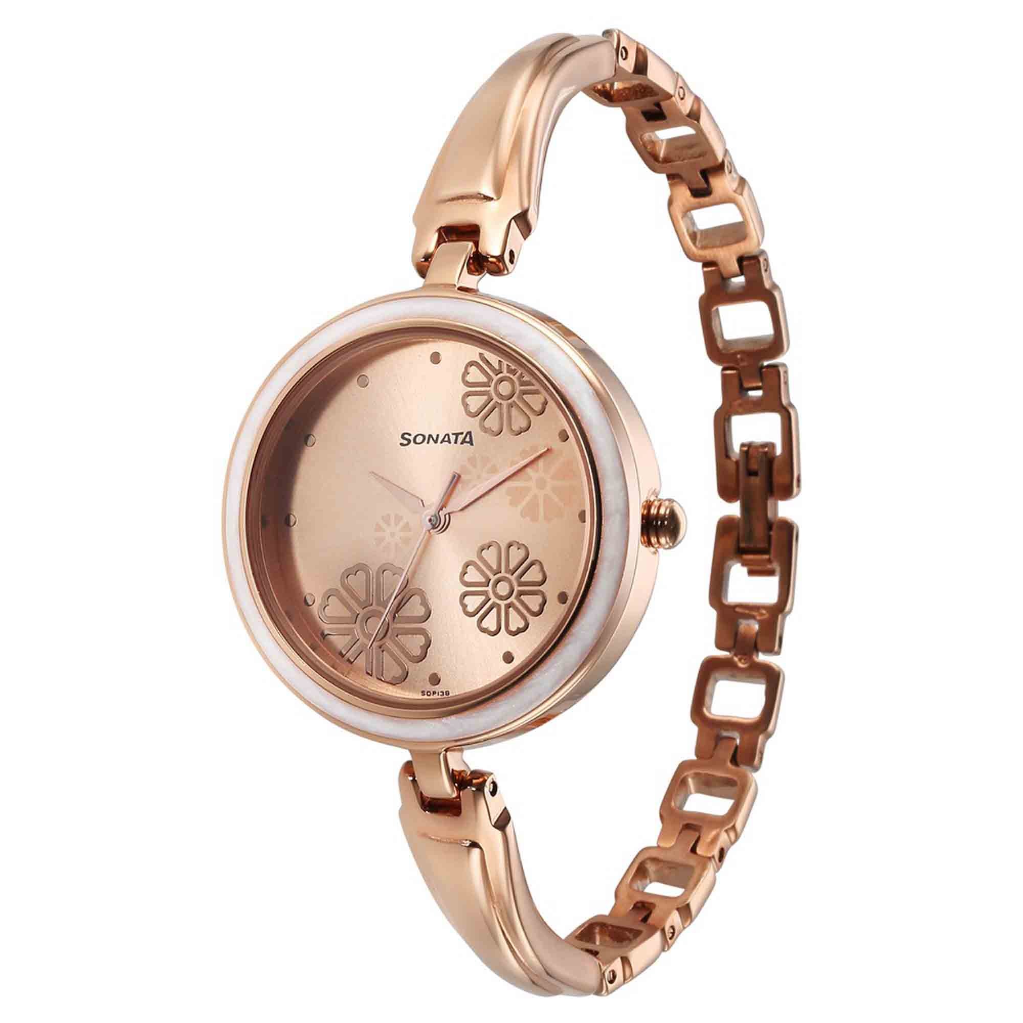 Sonata Utsav Rose Gold Dial Watch for Women - Image 3