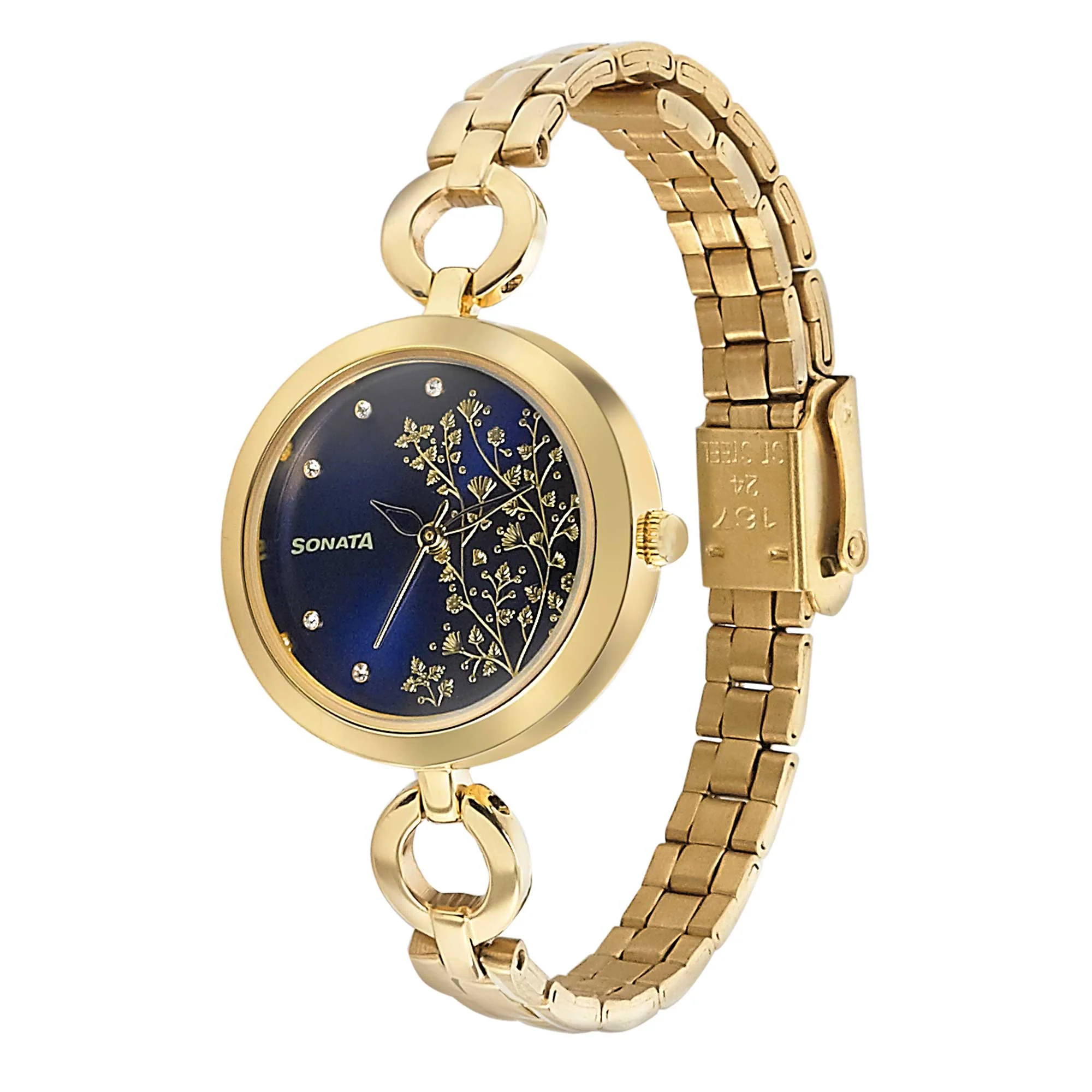 Sonata Wedding Blue Dial Women Watch With Stainless Steel Strap - Image 2