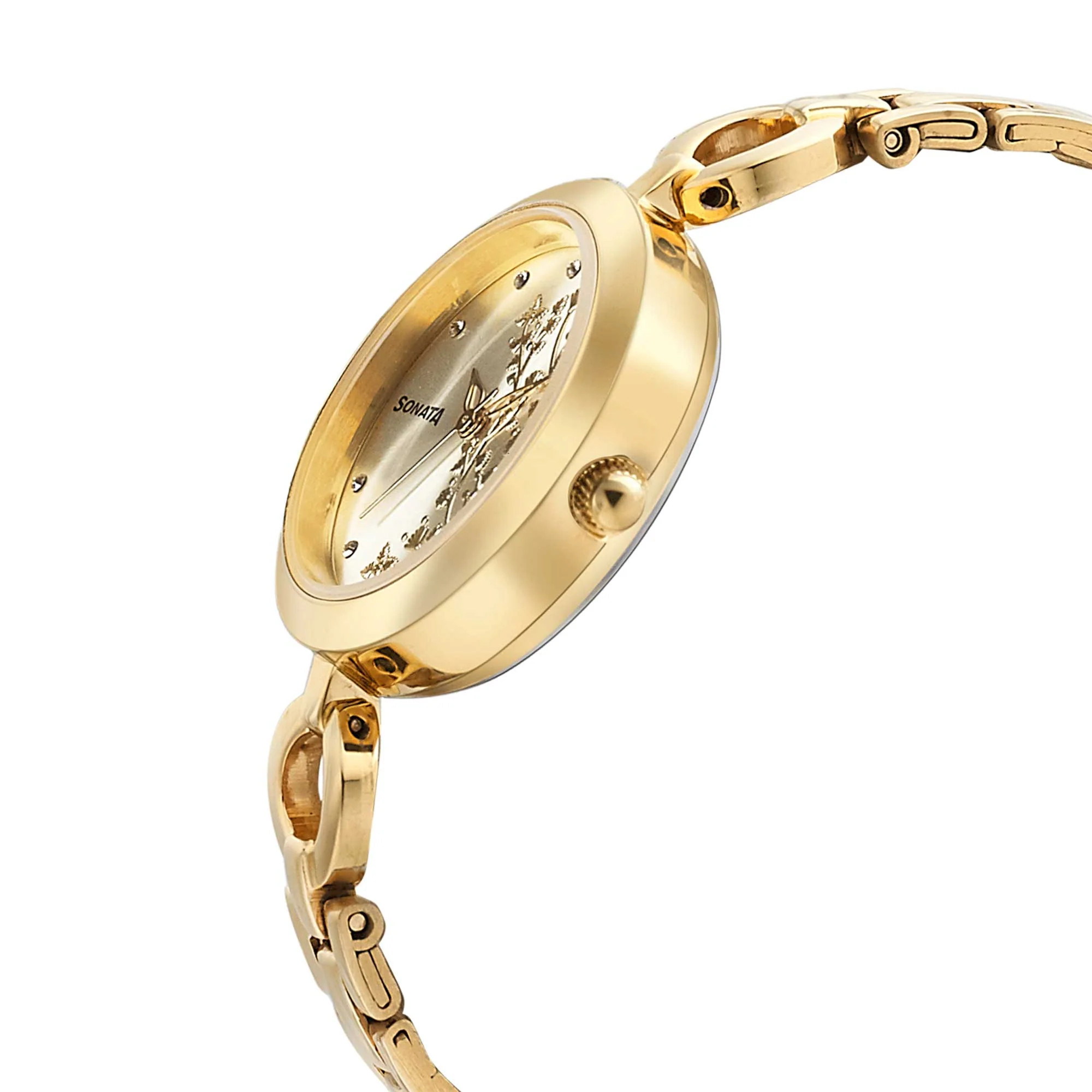 Sonata Wedding Champagne Dial Women Watch With Stainless Steel Strap - Image 3