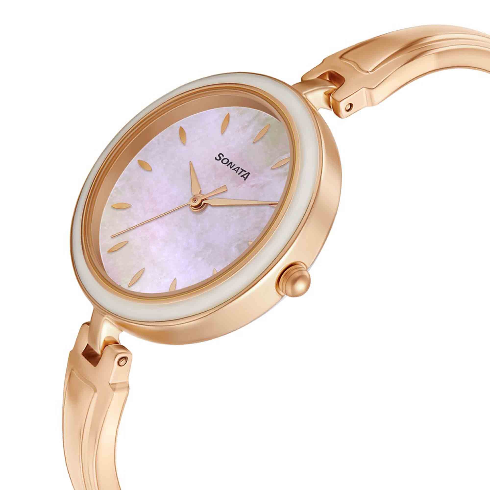 Sonata Wedding Mother of Pearl Dial Women Watch With Metal Strap - Image 3