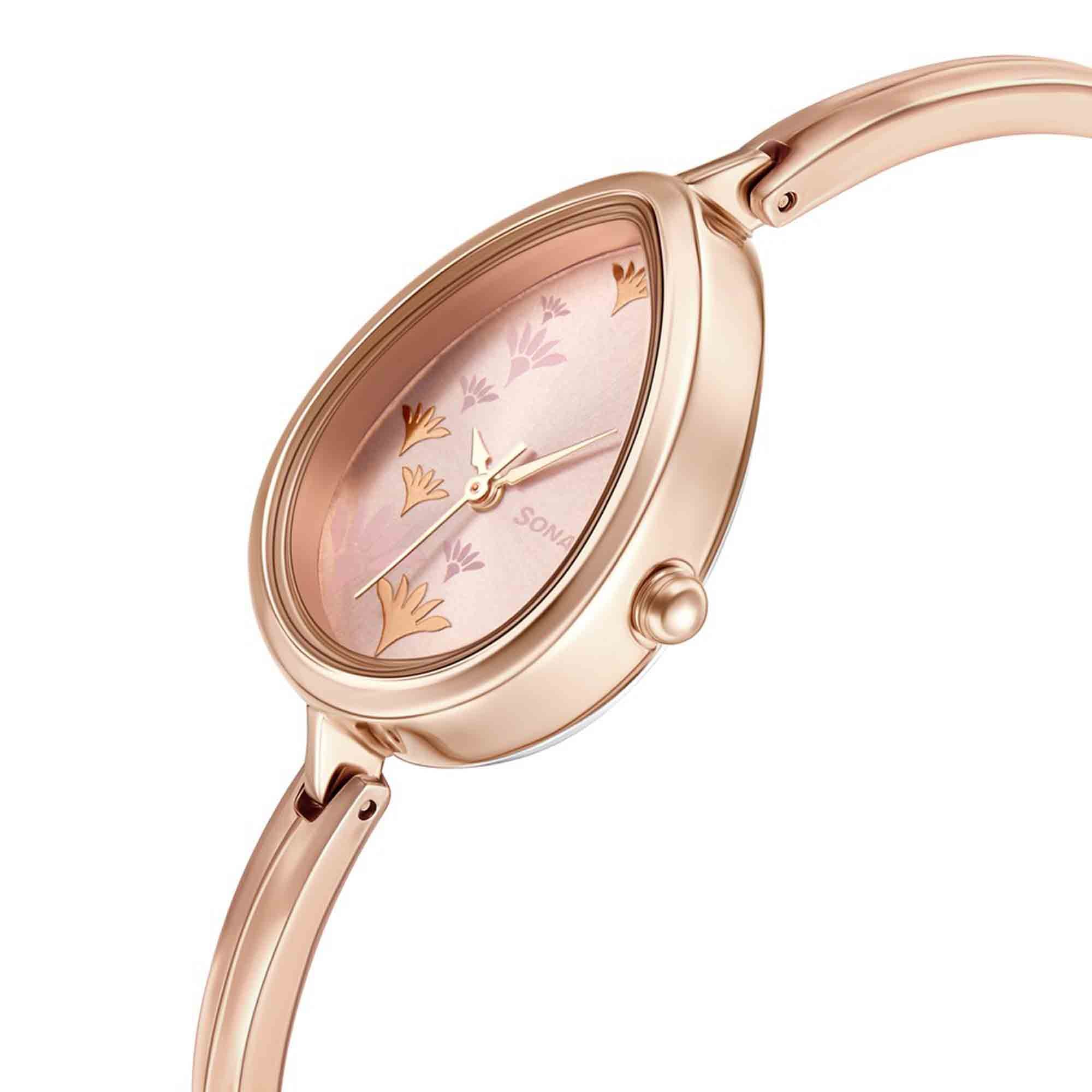 Sonata Wedding Pink Dial Women Watch With Metal Strap - Image 3