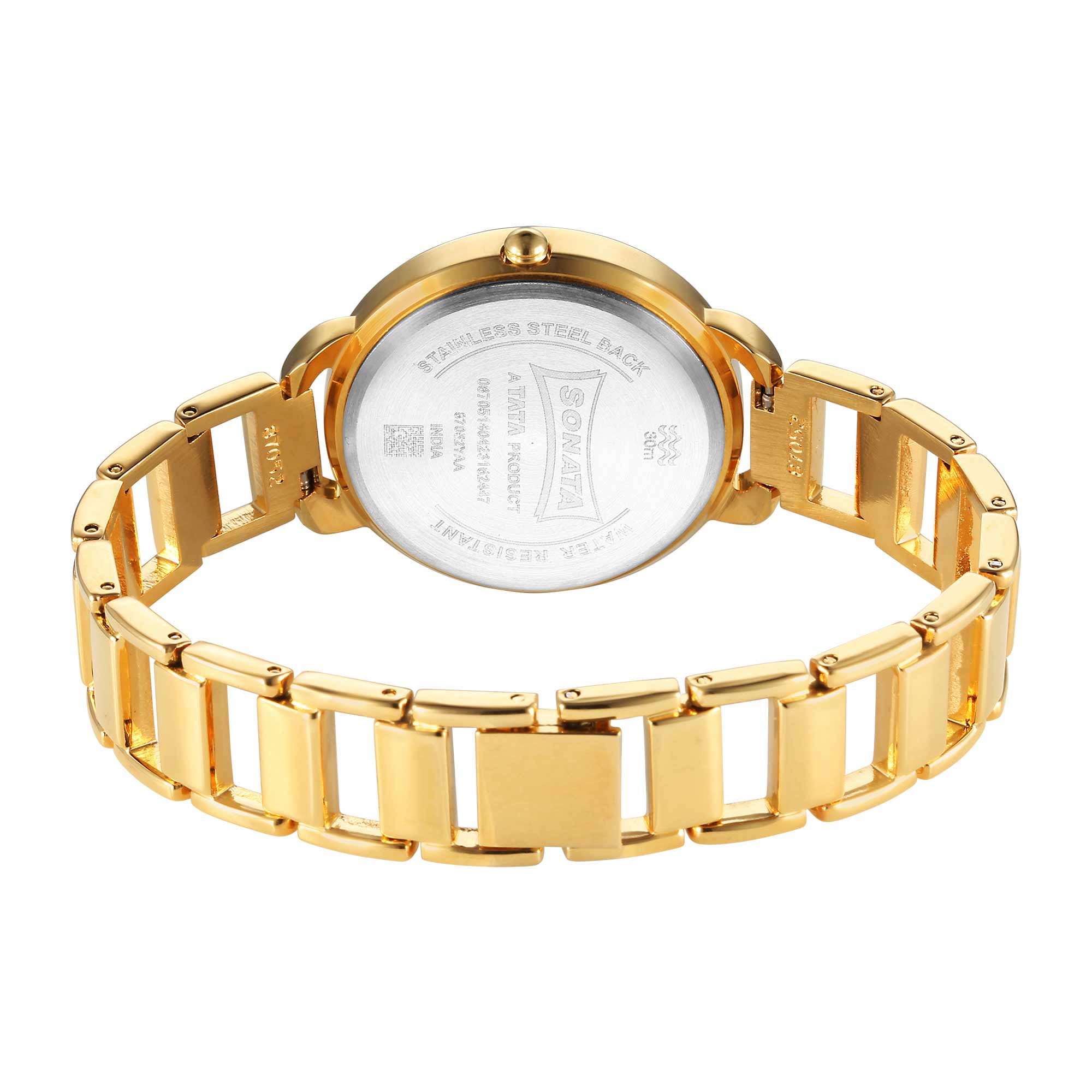 Sonata Wedding Quartz Analog Champagne Dial Metal Strap Watch for Women - Image 5
