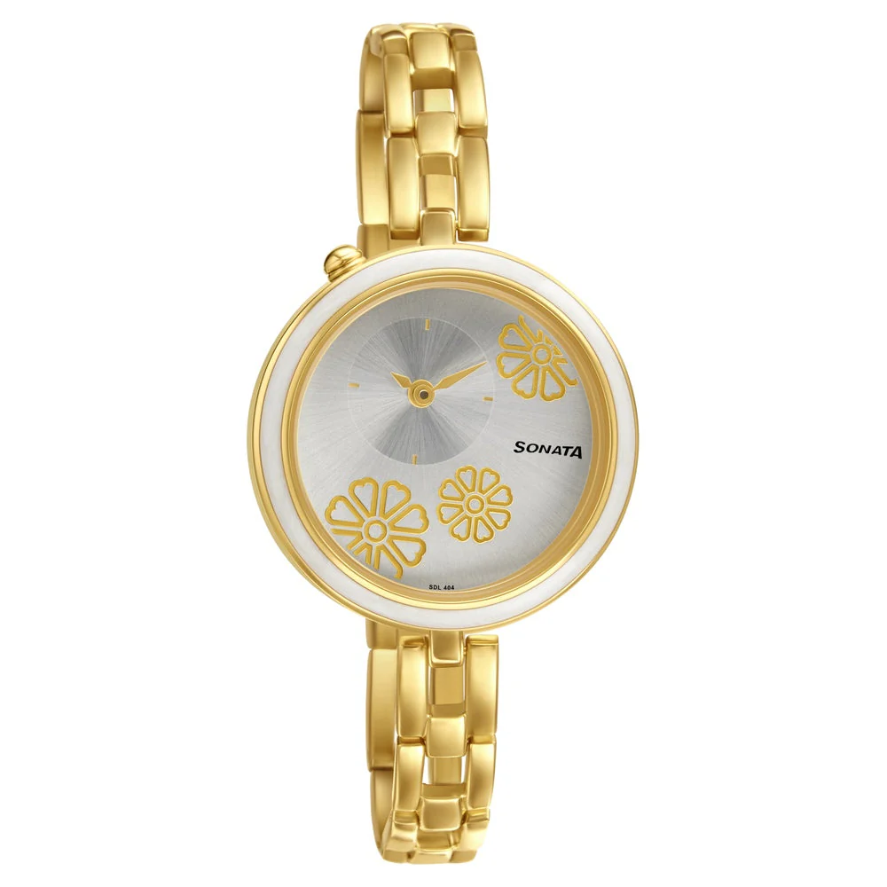 Sonata Wedding Silver Dial Women Watch With Metal Strap