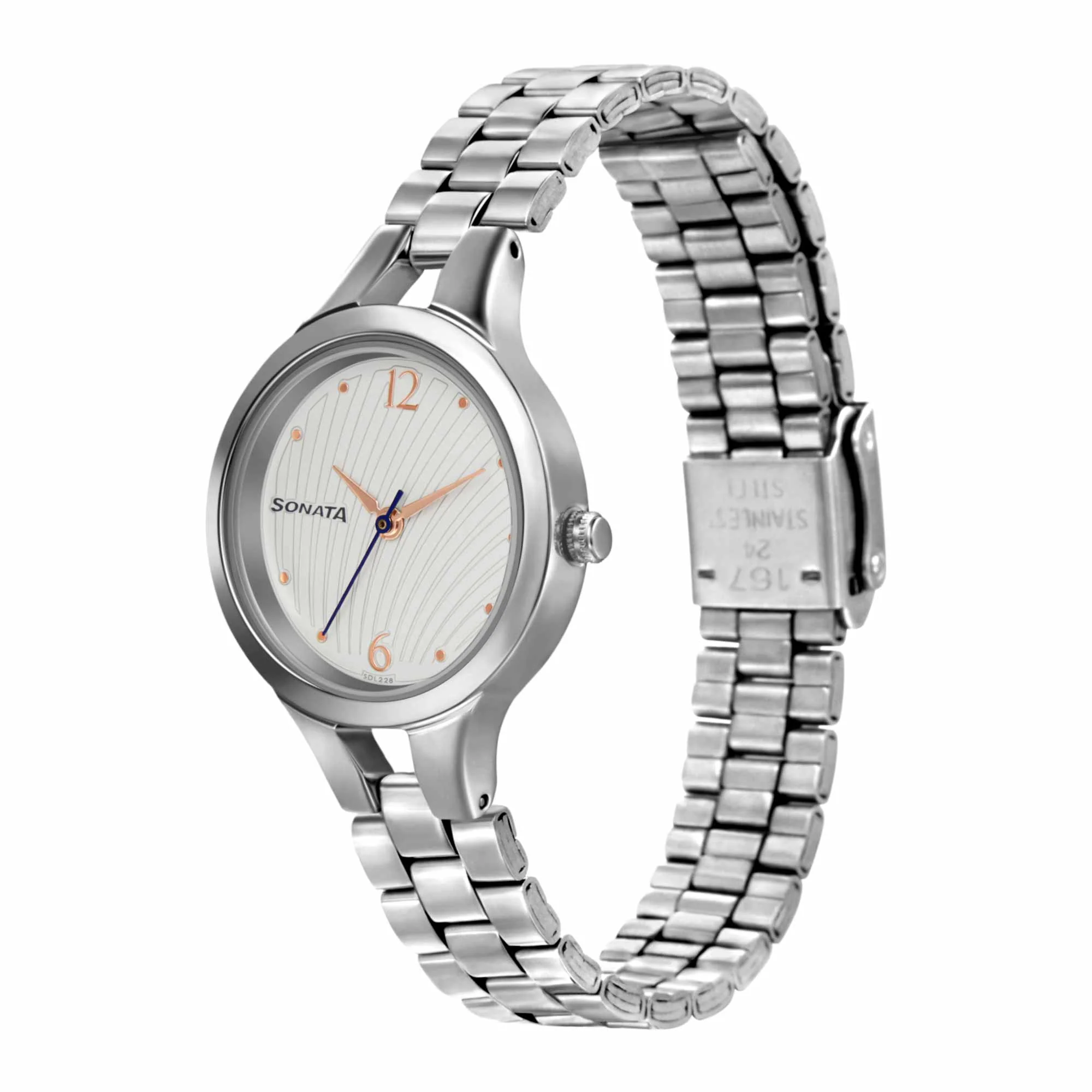 Sonata Workwear White Dial Women Watch With Stainless Steel Strap - Image 2