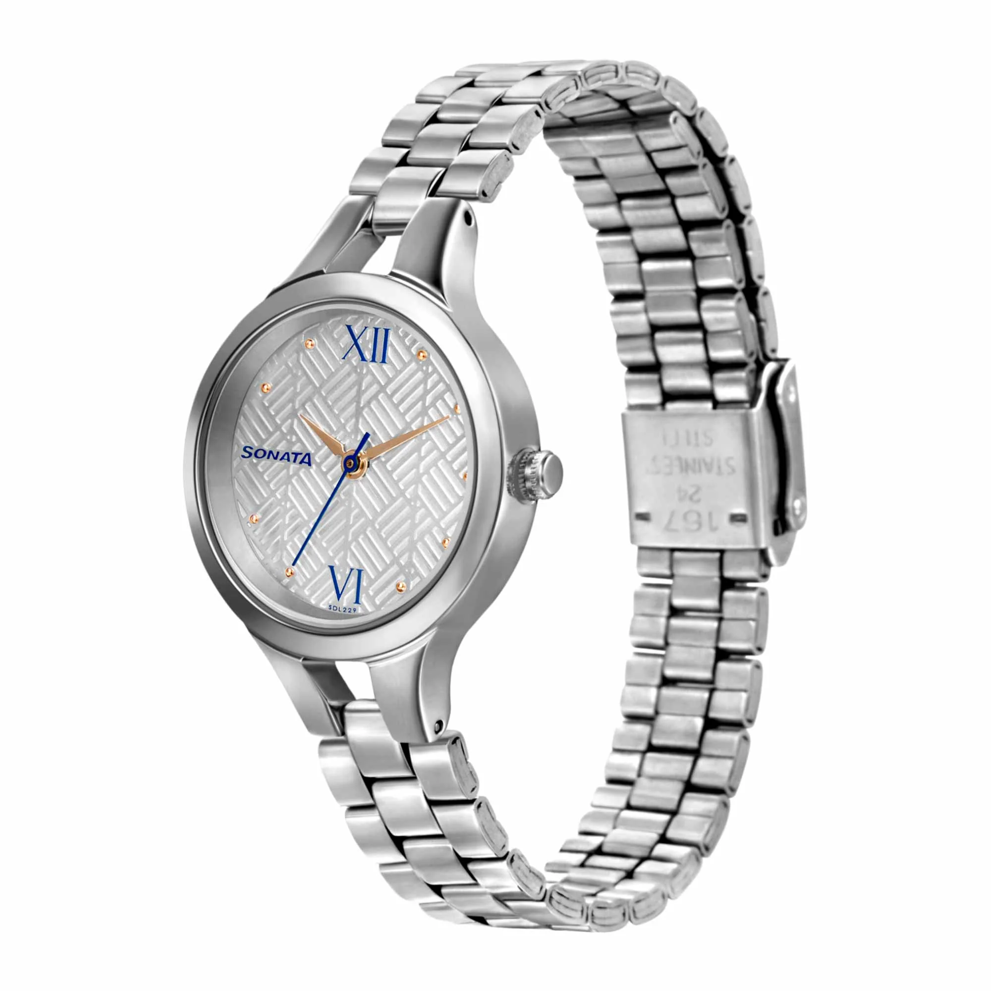 Sonata Workwear White Dial Women Watch With Stainless Steel Strap - Image 2