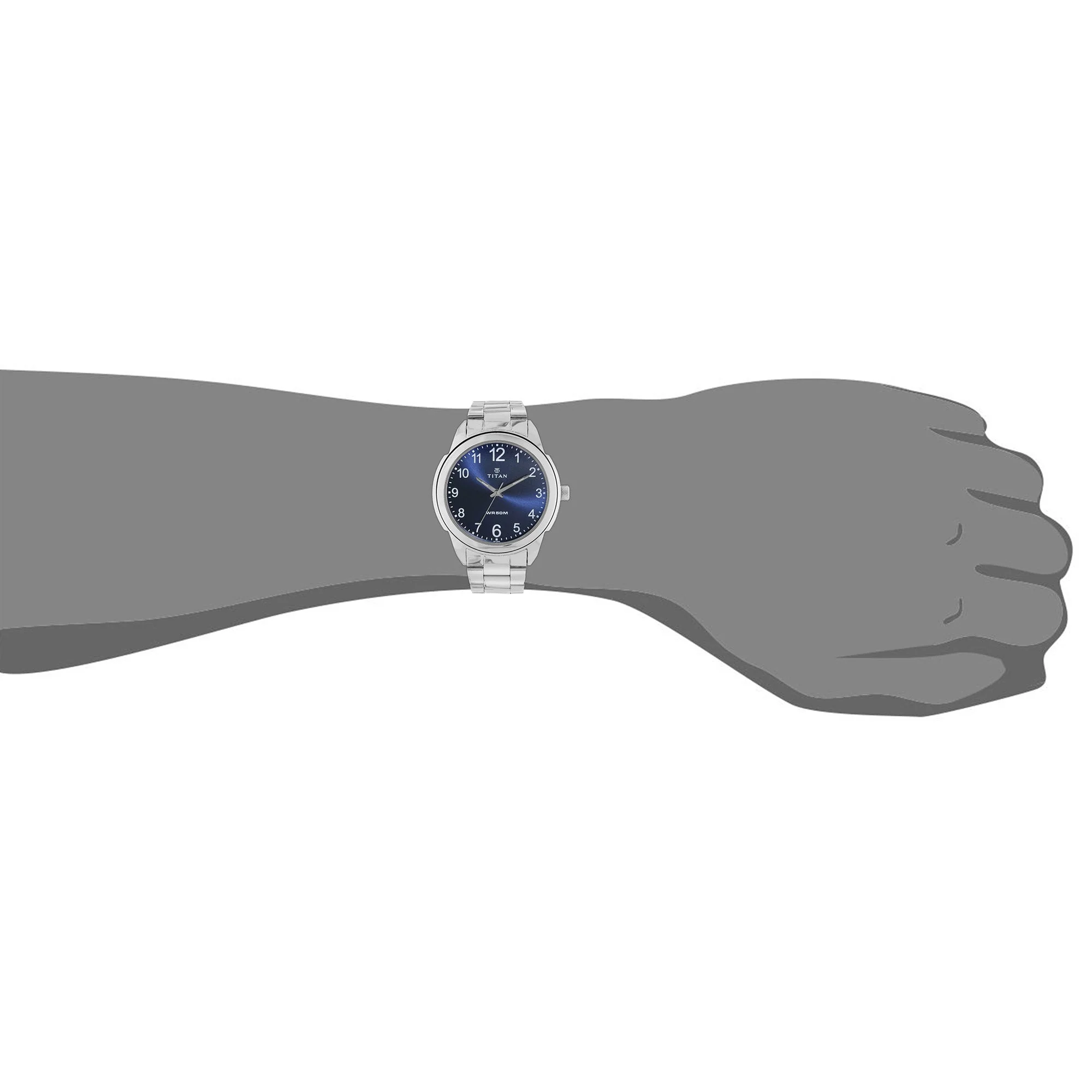 Titan Analog Blue Dial Stainless Steel Strap watch for Men - Image 5