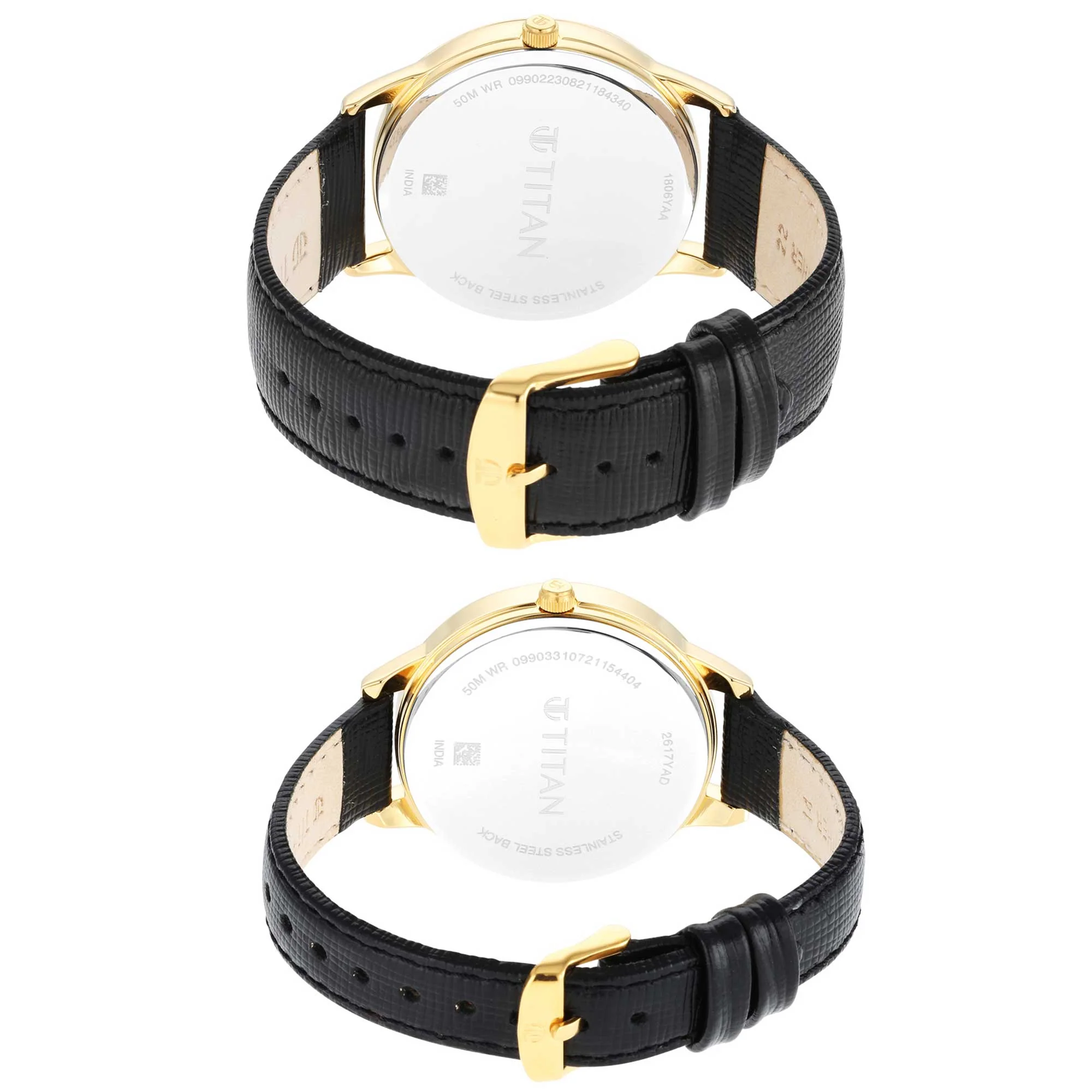 Titan Bandhan Anthracite Dial Analog Leather Strap watch for Couple - Image 6