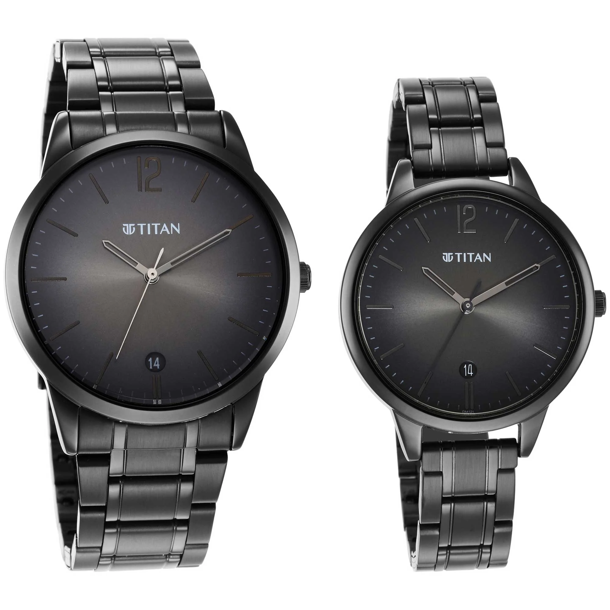 Titan Bandhan Anthracite Dial Analog Stainless Steel Strap Watch for Couple - Image 3