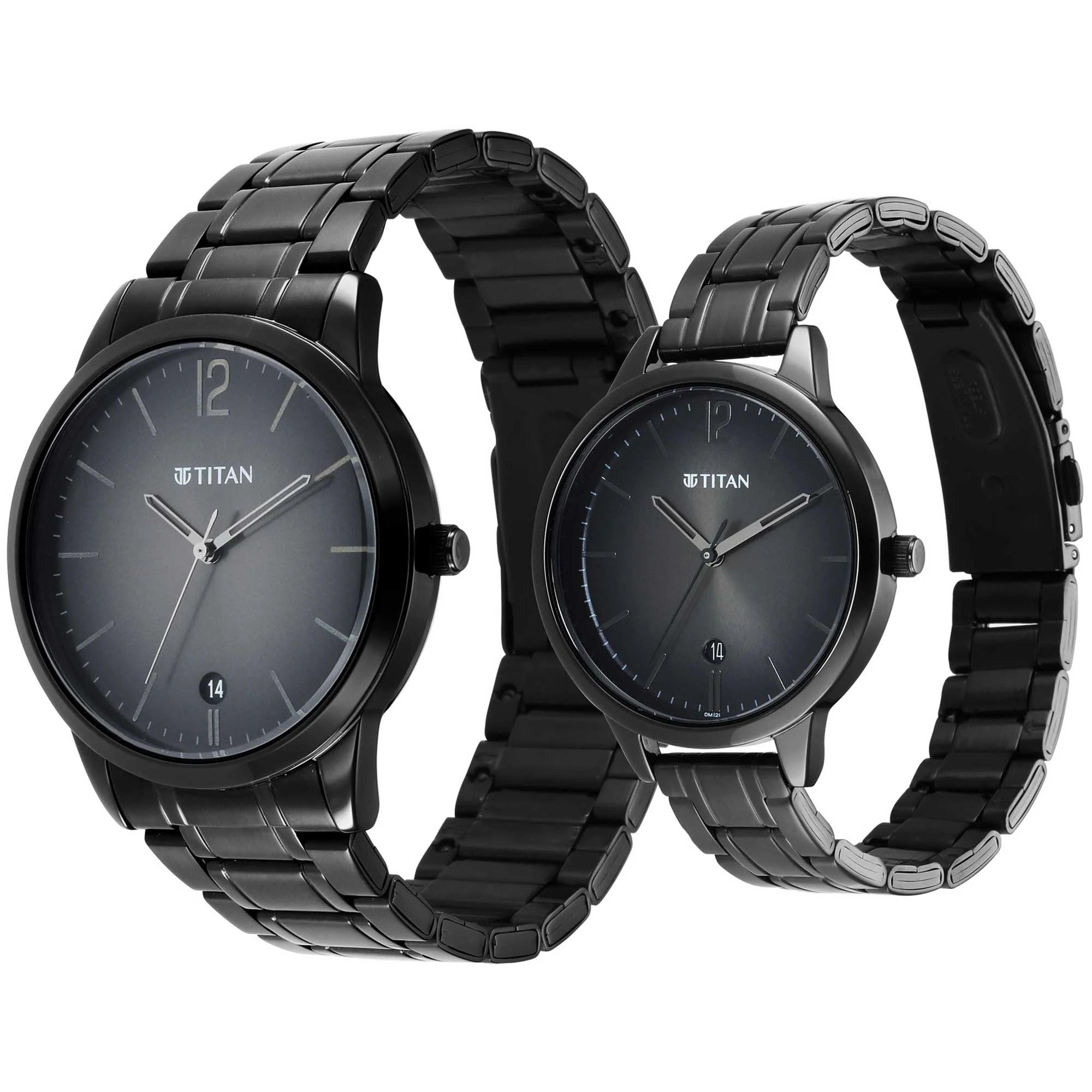 Titan Bandhan Anthracite Dial Analog Stainless Steel Strap Watch for Couple - Image 4
