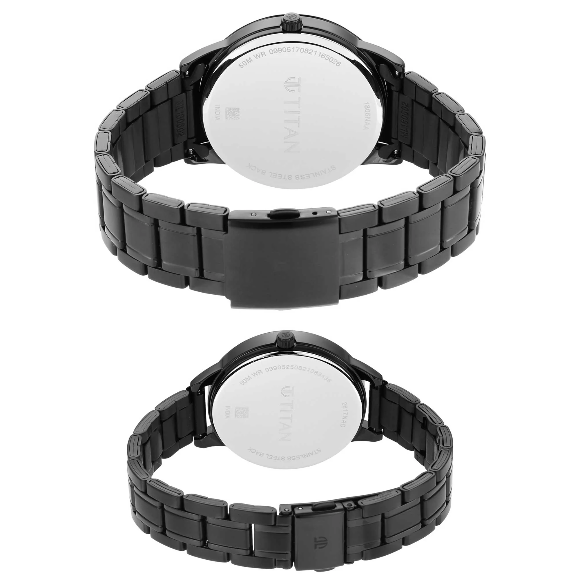 Titan Bandhan Anthracite Dial Analog Stainless Steel Strap Watch for Couple - Image 6