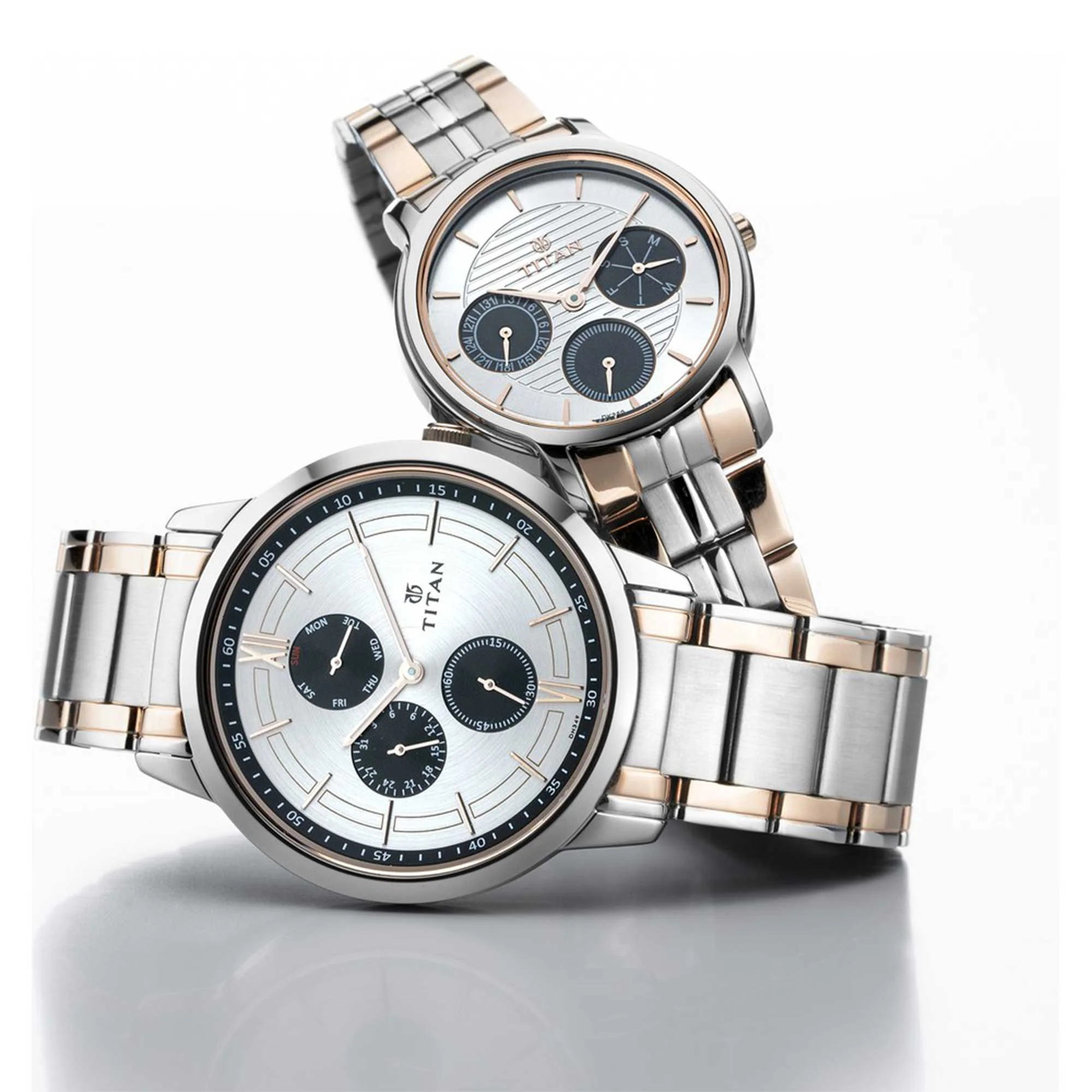 Titan Bandhan Silver Dial Multi Stainless Steel Strap watch for Couple - Image 3