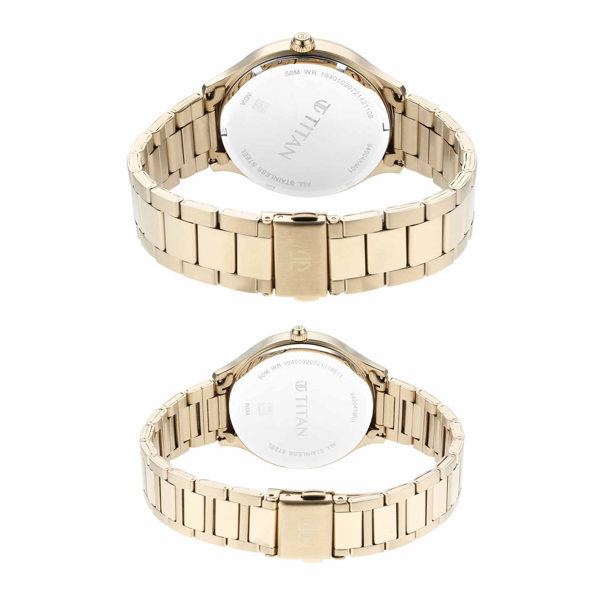 Titan Bandhan Silver Dial Multi Stainless Steel Strap watch for Couple. - Image 5