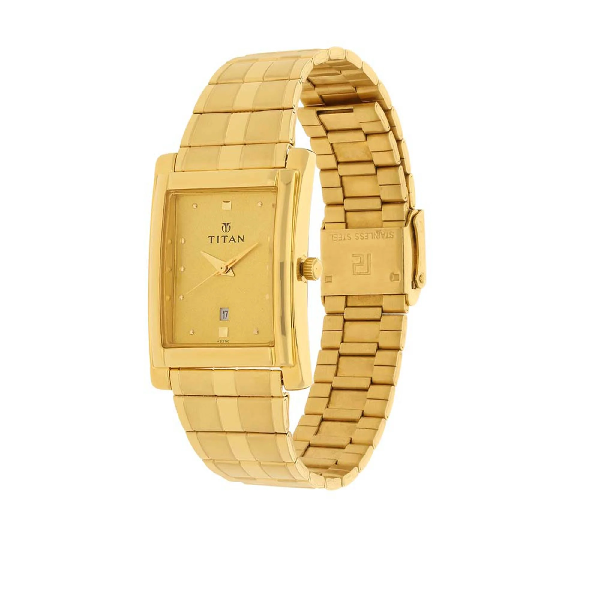 Titan Champagne Dial Analog with Date Metal Strap Watch for Men - Image 2