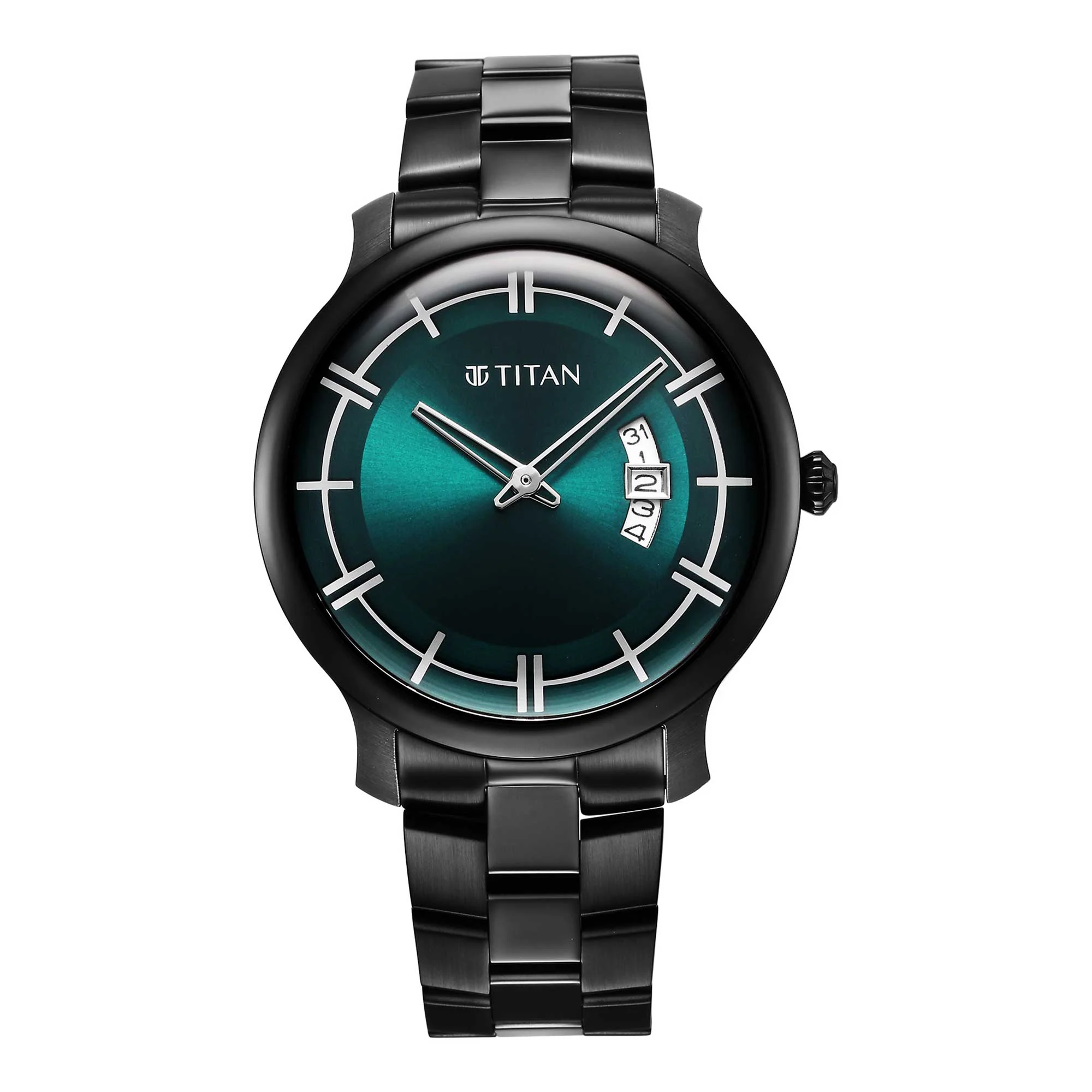 Titan Classic Distincta Green Dial Analog with Date Stainless Steel Strap Watch for Men - Image 2