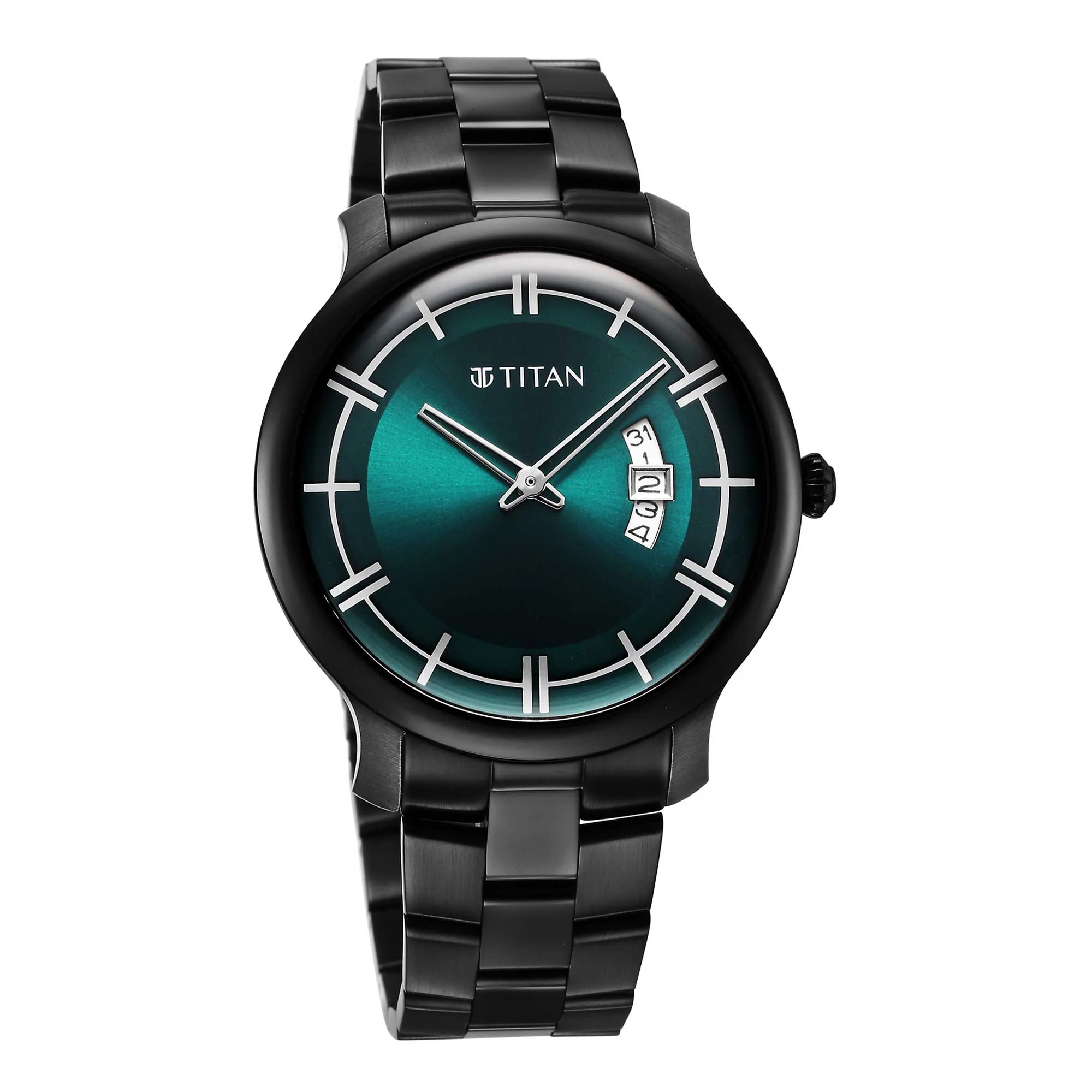 Titan Classic Distincta Green Dial Analog with Date Stainless Steel Strap Watch for Men - Image 3