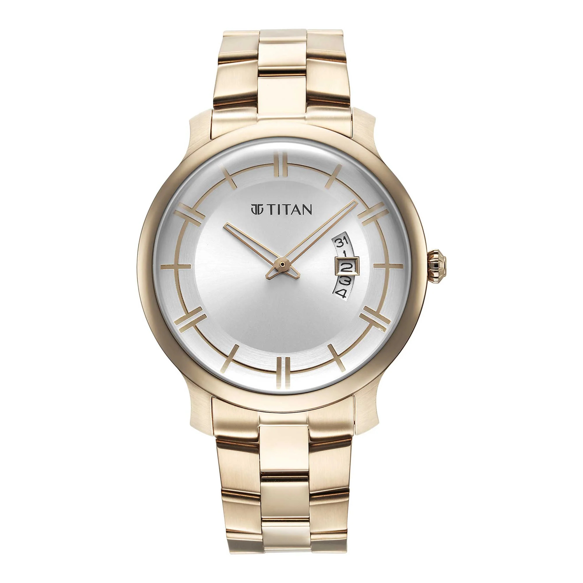 Titan Classic Distincta Silver Dial Analog with Date Stainless Steel Strap watch for Men - Image 2