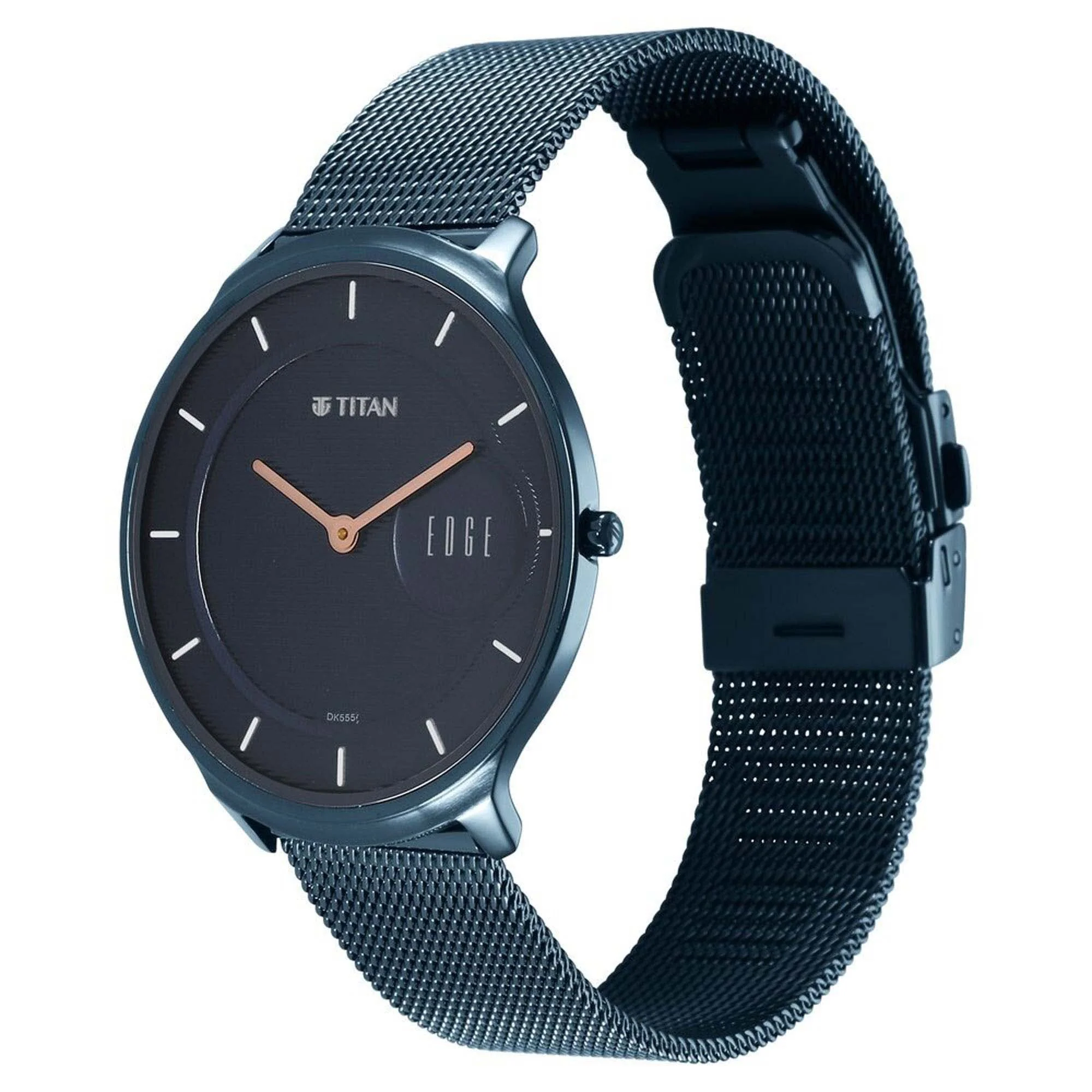 Titan Edge Baseline Blue Dial Analog Stainless Steel Strap watch for Men - Image 4