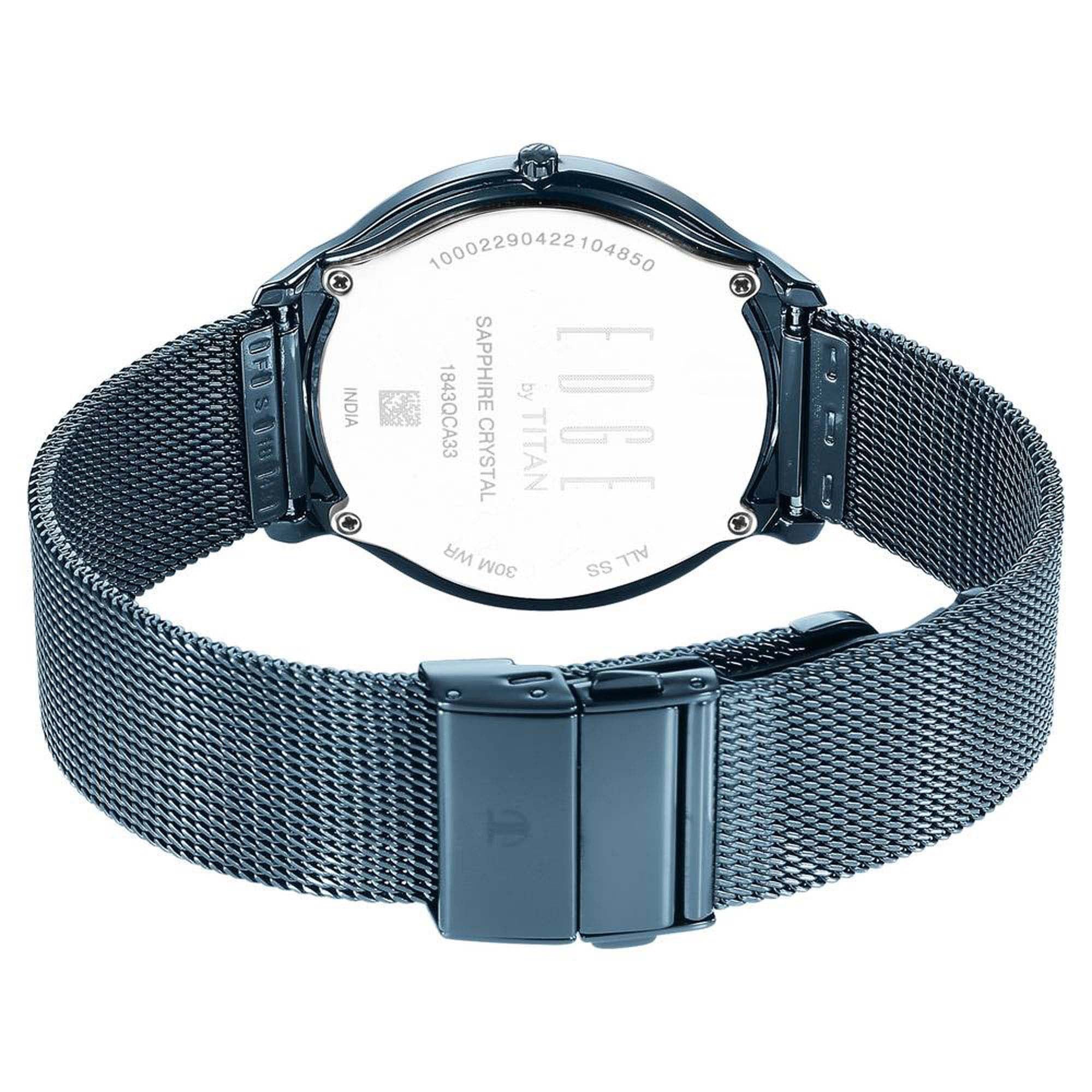 Titan Edge Baseline Blue Dial Analog Stainless Steel Strap watch for Men - Image 6