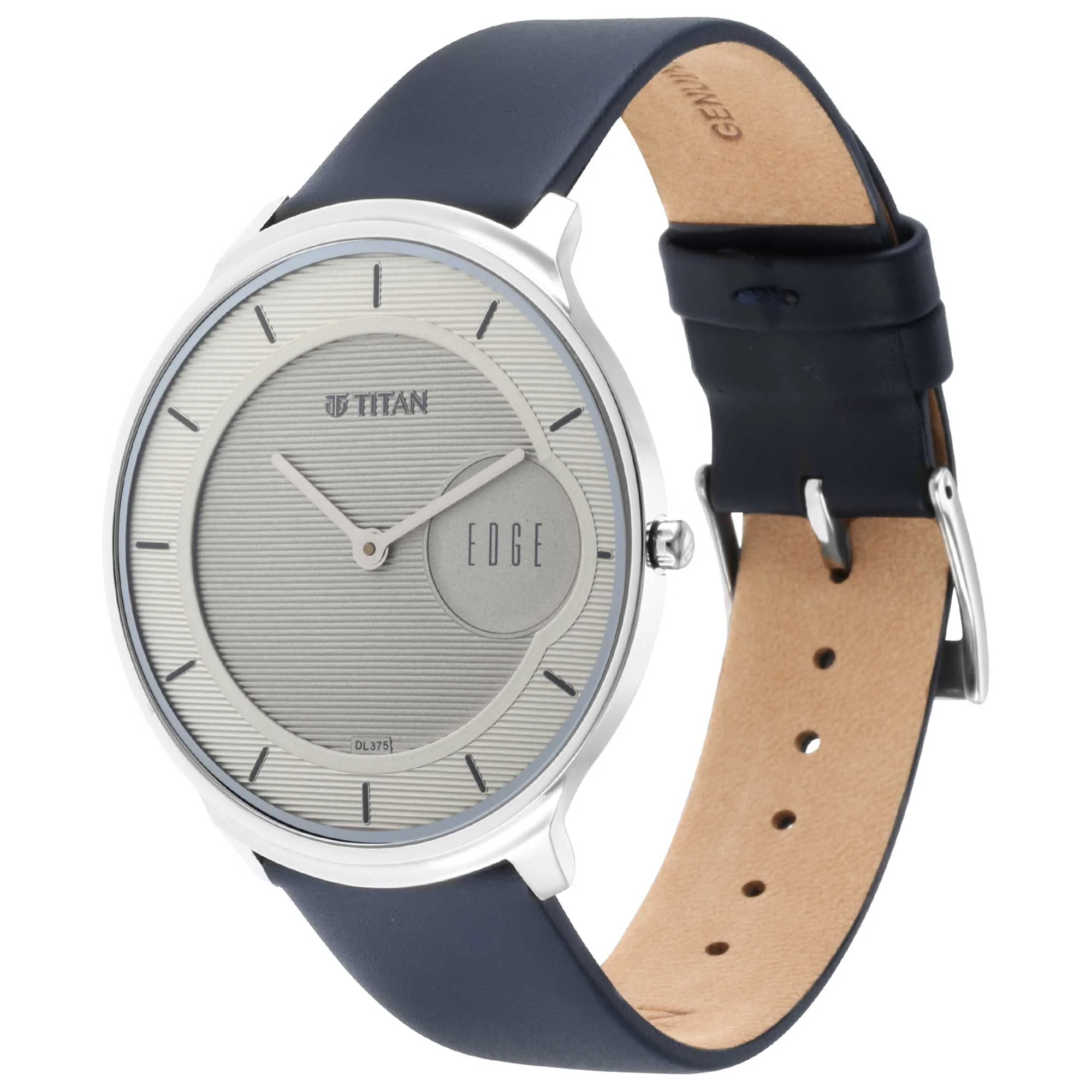 Titan Edge Baseline Grey Dial Analog Leather Strap watch for Men - Image 3