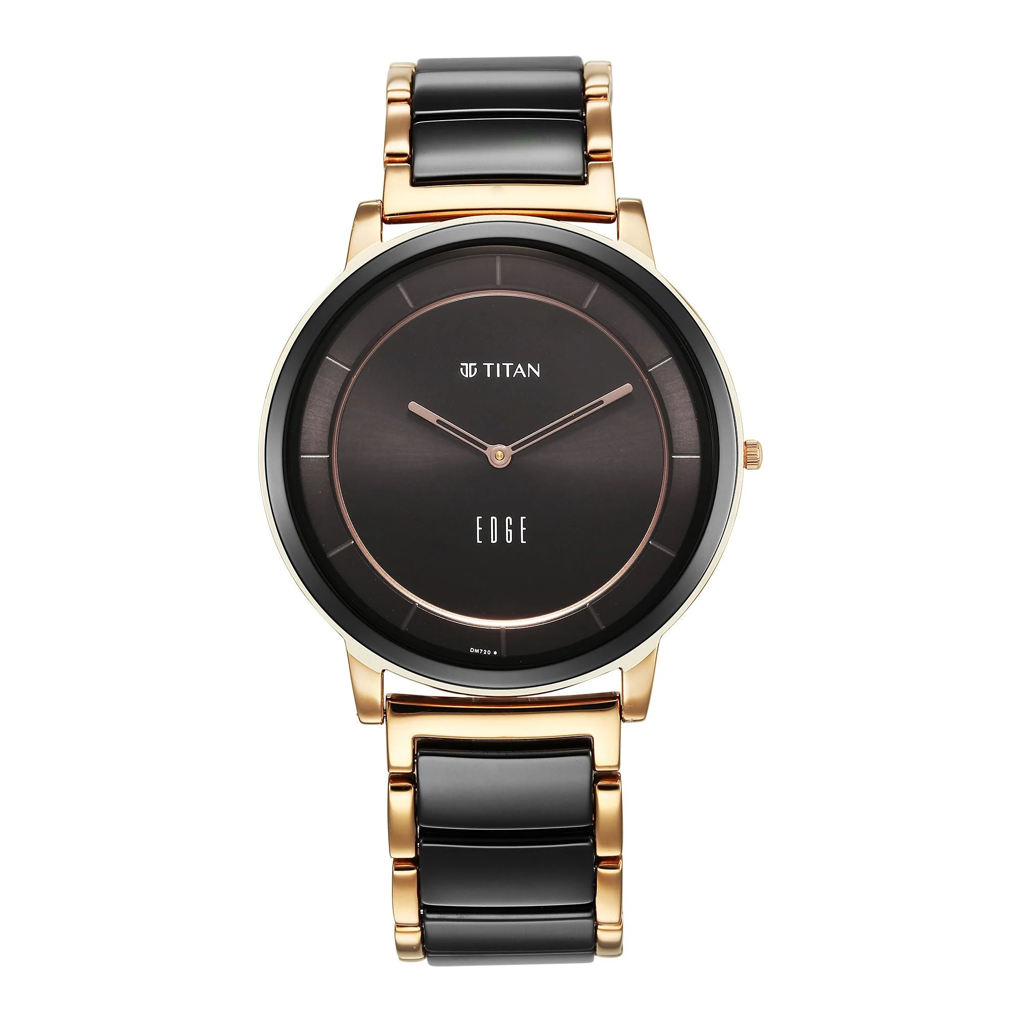 Titan Edge Fusion Quartz Analog Black Dial Black Steel & Ceramic Strap Watch for Men - Image 2